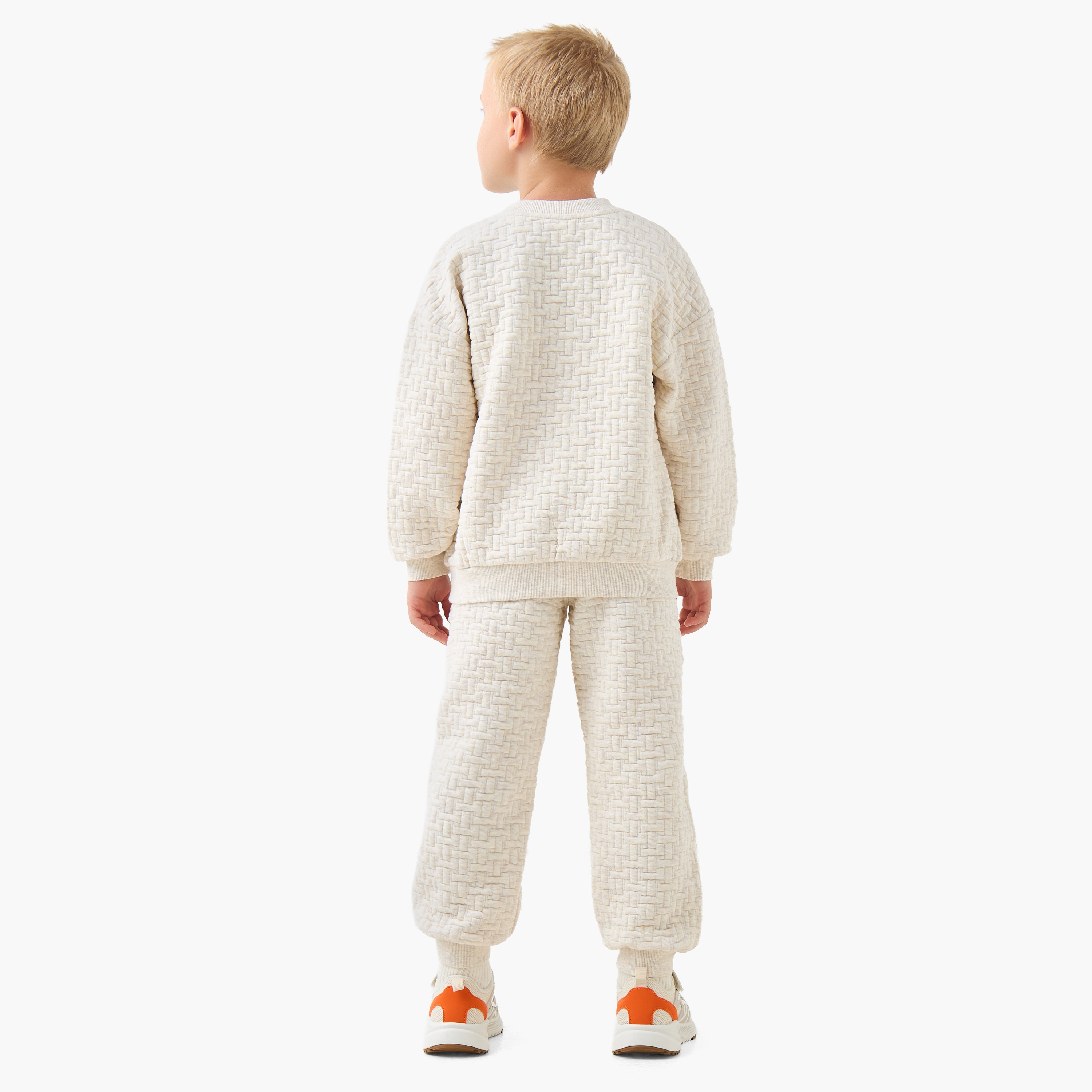 Eligo Crew Neck Long Sleeves Sweatshirt and Joggers Set with Texture-baby-boys-clothing-winterwear-setsandcoords-image-4
