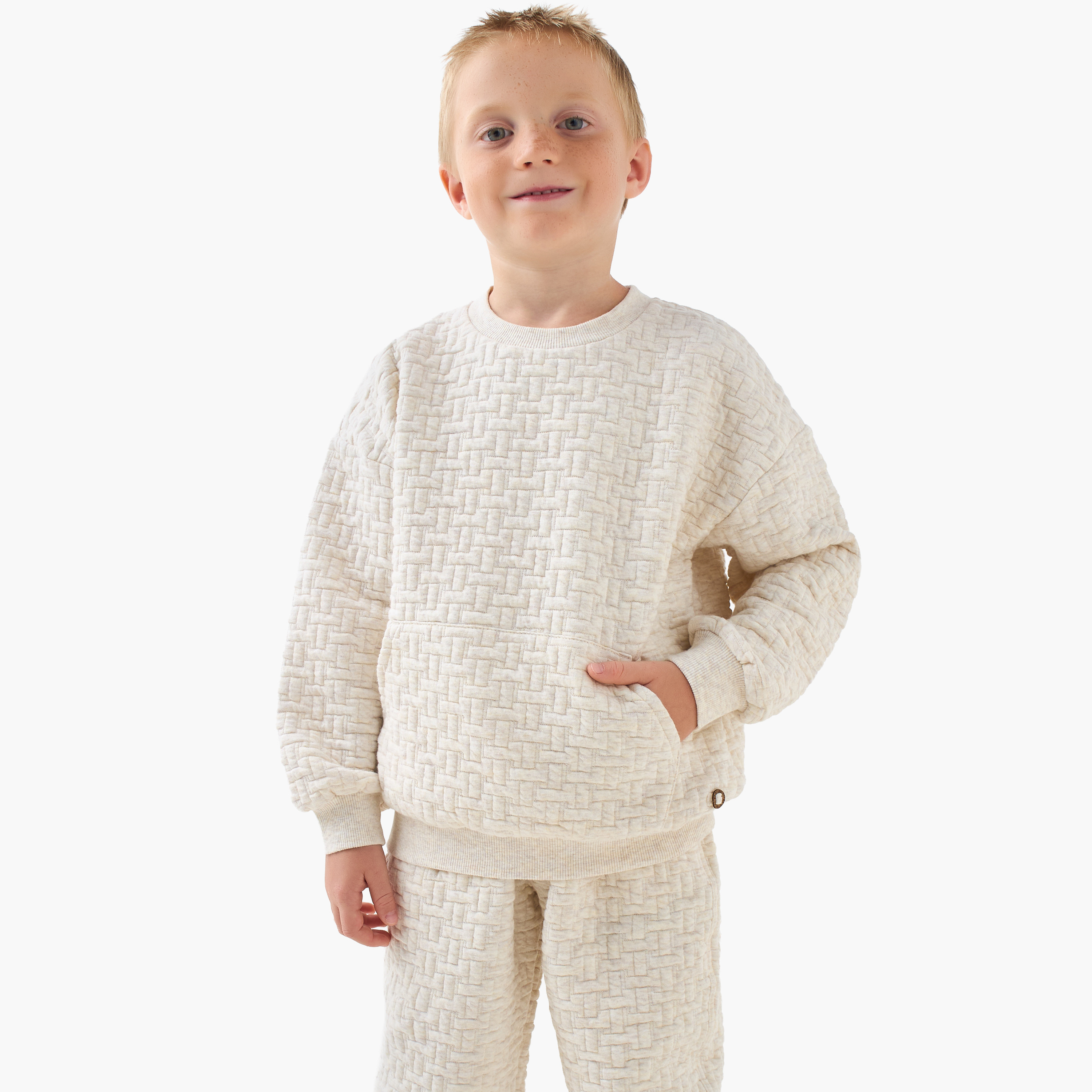 Eligo Crew Neck Long Sleeves Sweatshirt and Joggers Set with Texture-baby-boys-clothing-winterwear-setsandcoords-image-5