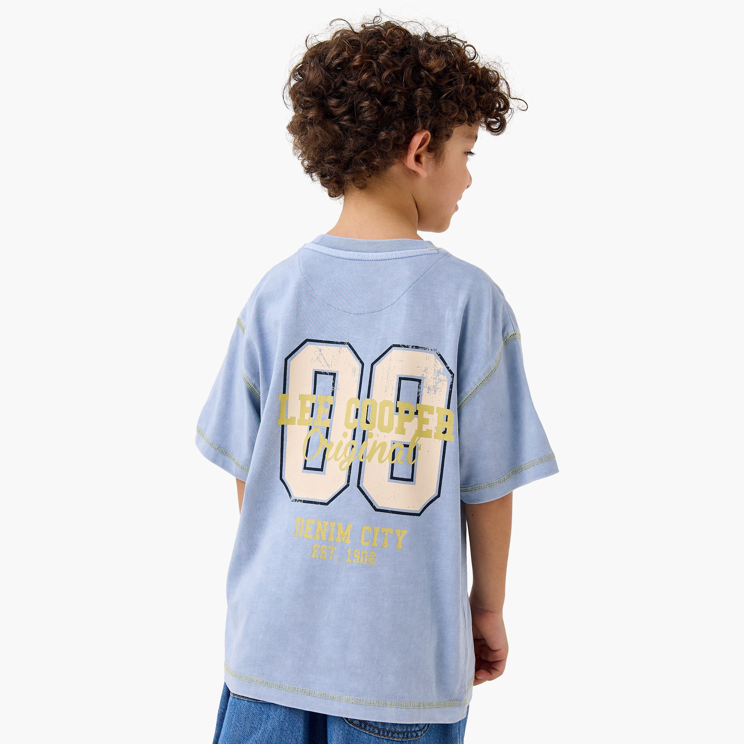 Lee Cooper Varsity Print T-shirt with Crew Neck-boys-clothing-tshirtsandpolos-image-1