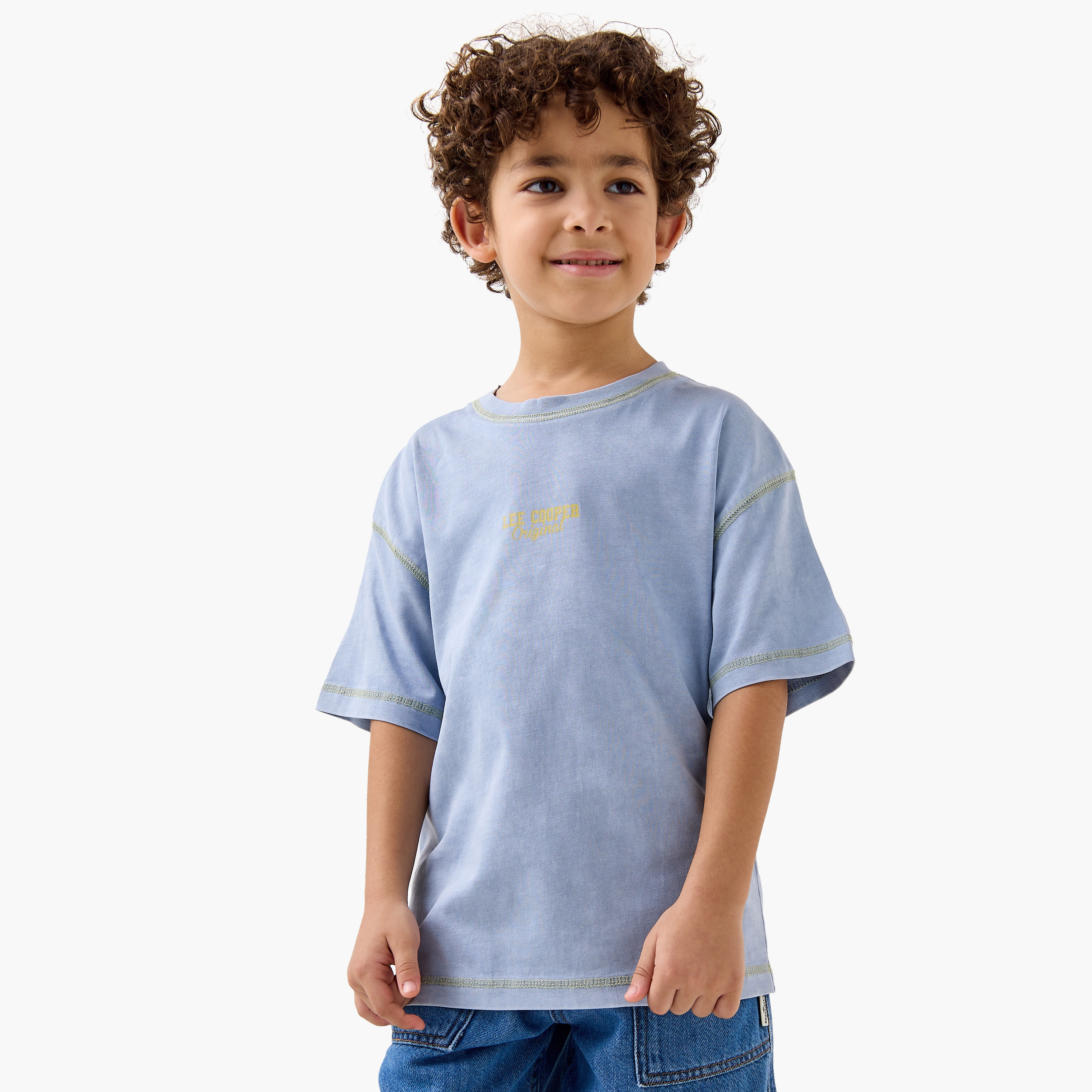 Lee Cooper Varsity Print T-shirt with Crew Neck-boys-clothing-tshirtsandpolos-image-3
