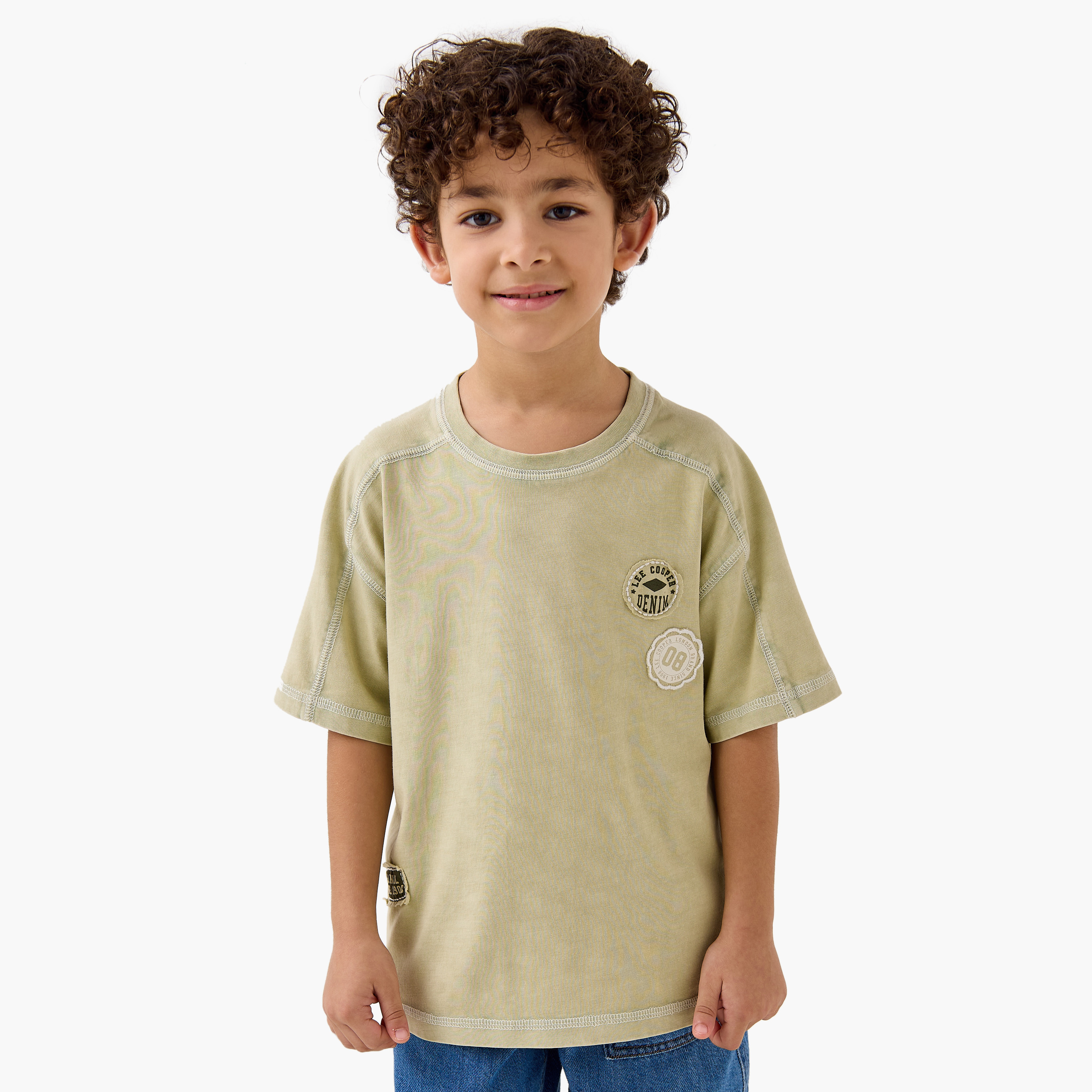 Lee Cooper Applique Detail T-shirt with Short Sleeves-boys-clothing-tshirtsandpolos-image-1
