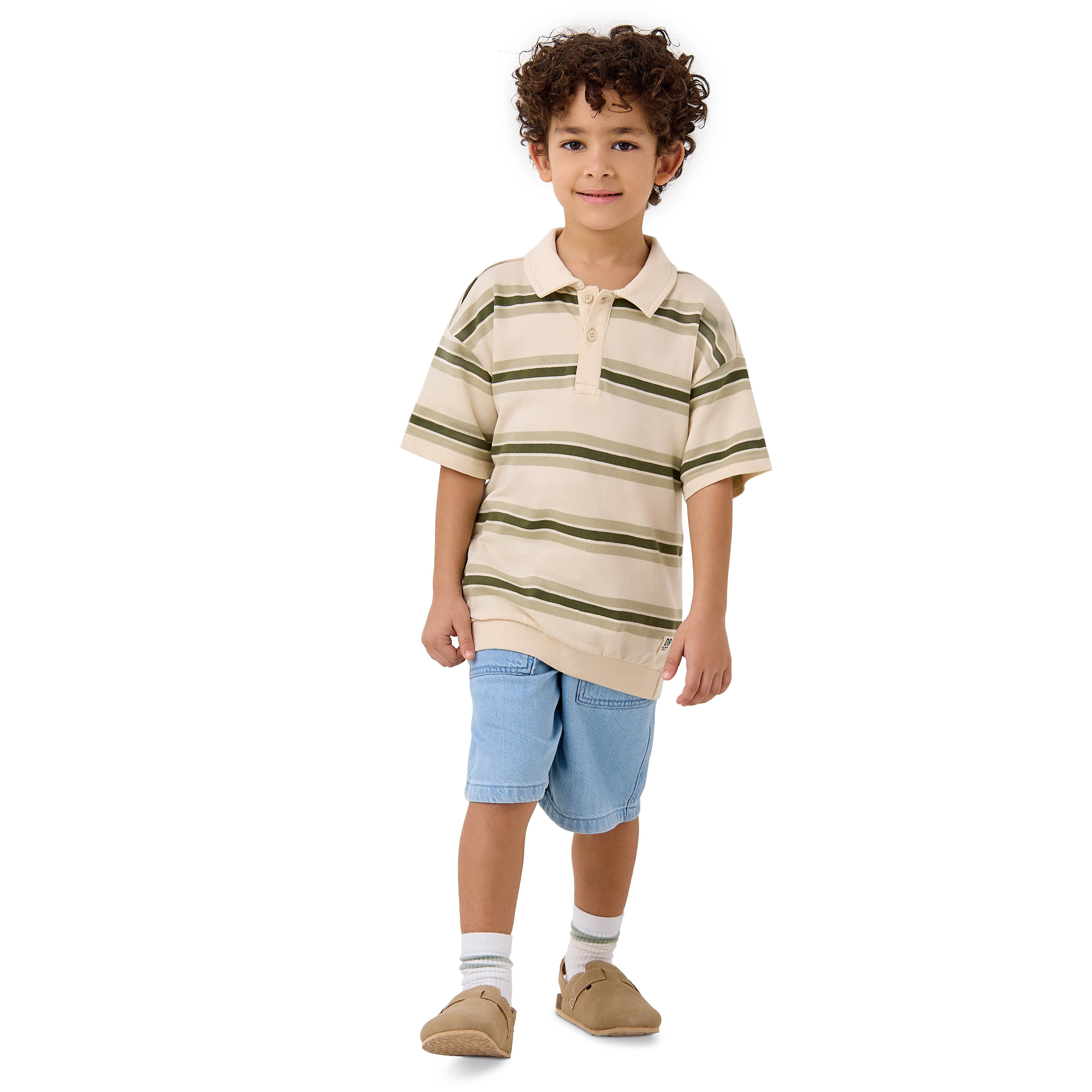 Lee Cooper Striped Polo T-shirt with Short Sleeves-boys-clothing-tshirtsandpolos-image-2