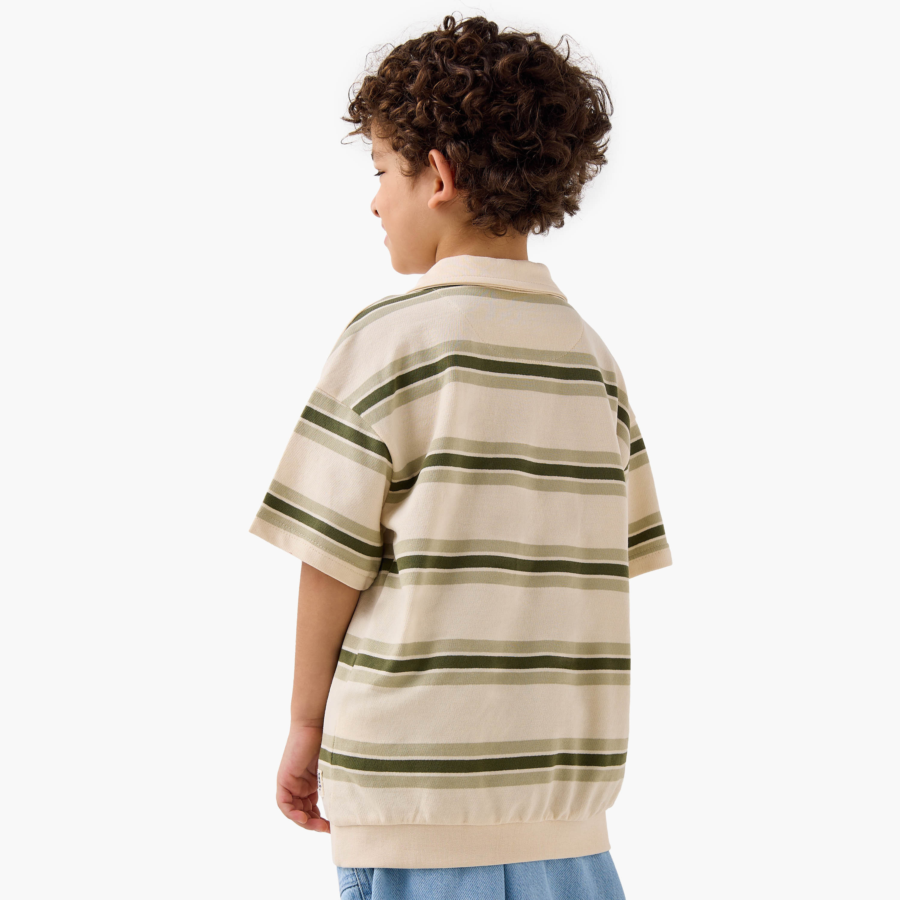 Lee Cooper Striped Polo T-shirt with Short Sleeves-boys-clothing-tshirtsandpolos-image-3