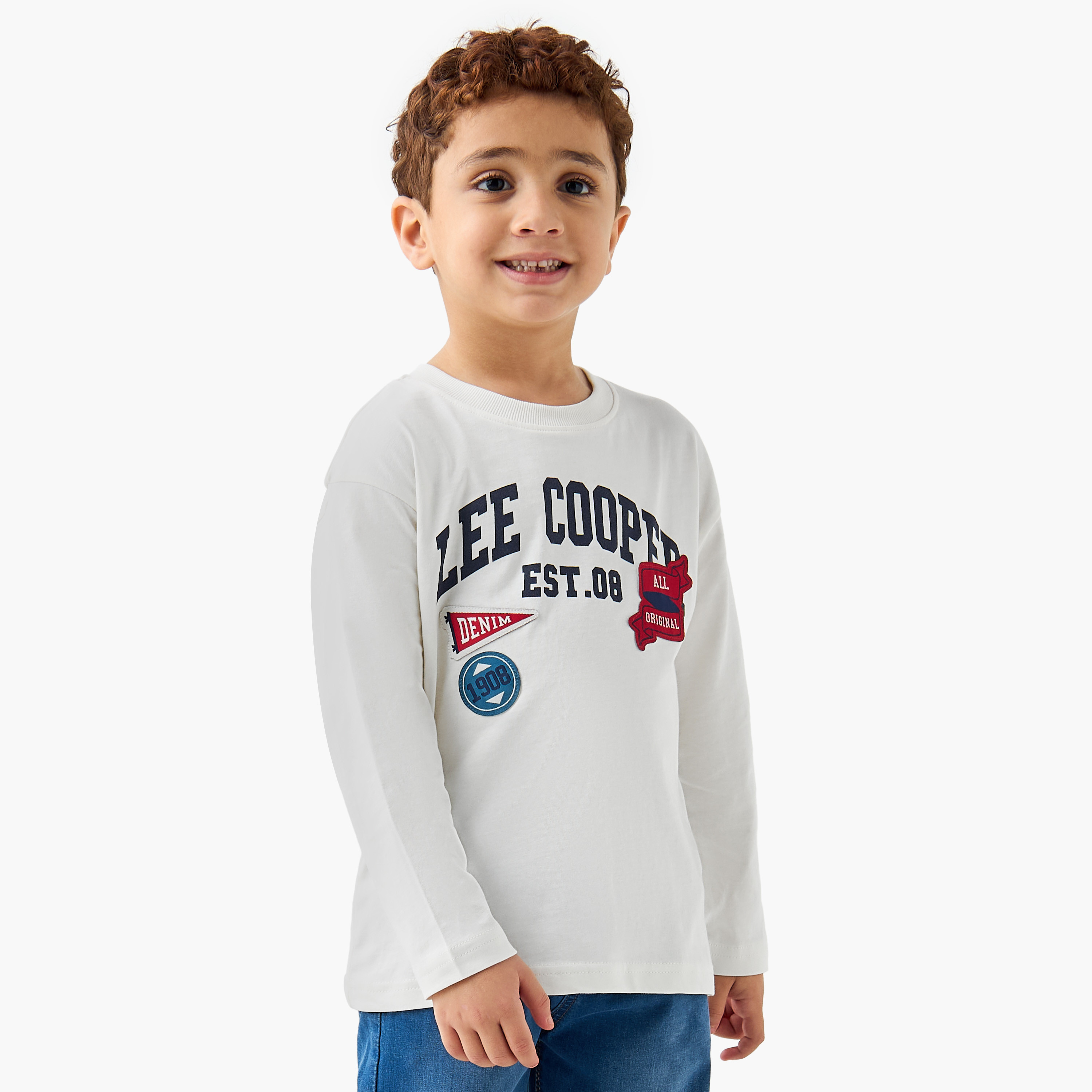 Lee Cooper Printed Crew Neck T-shirt and Long Sleeves-boys-clothing-tshirtsandpolos-image-1