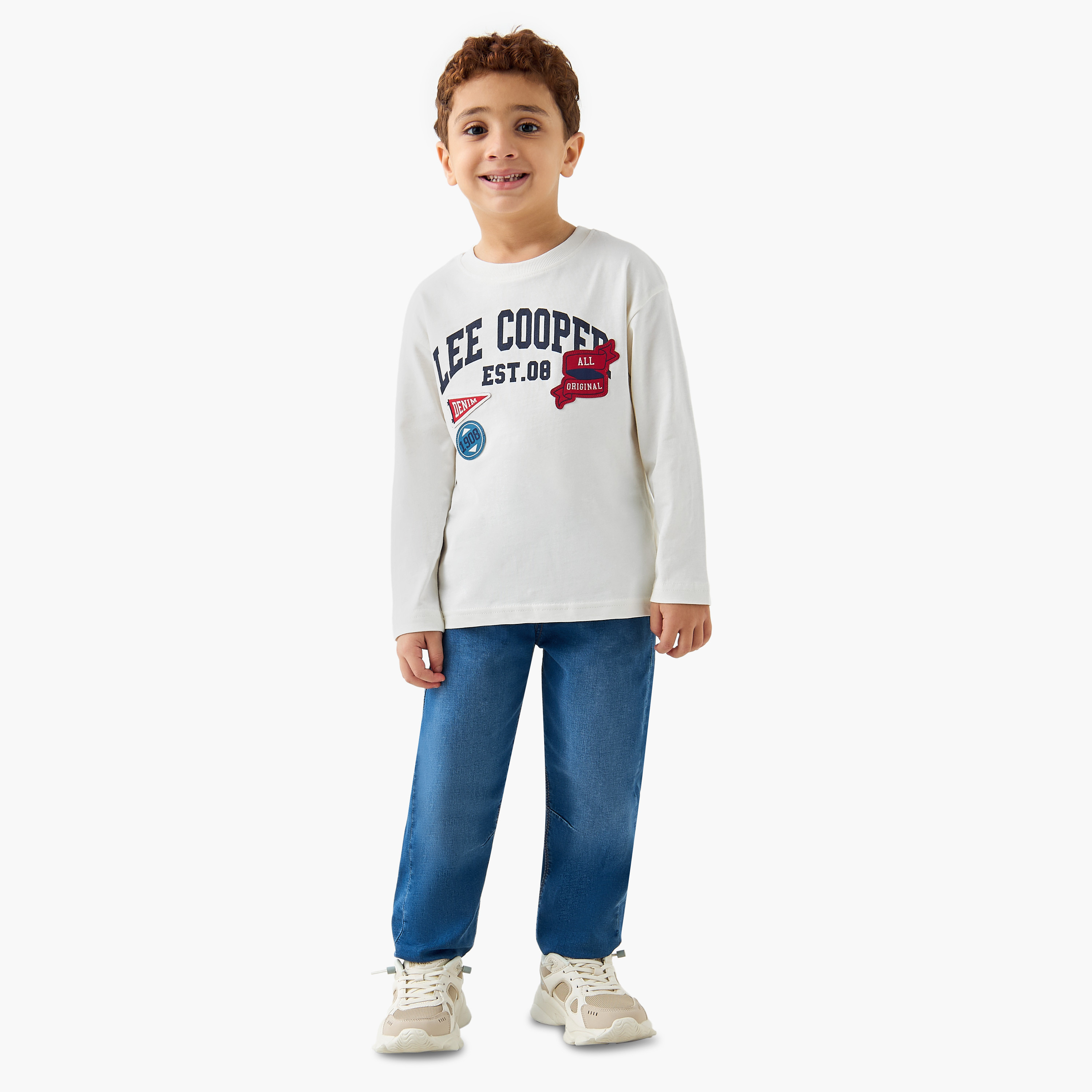 Lee Cooper Printed Crew Neck T-shirt and Long Sleeves-boys-clothing-tshirtsandpolos-image-2
