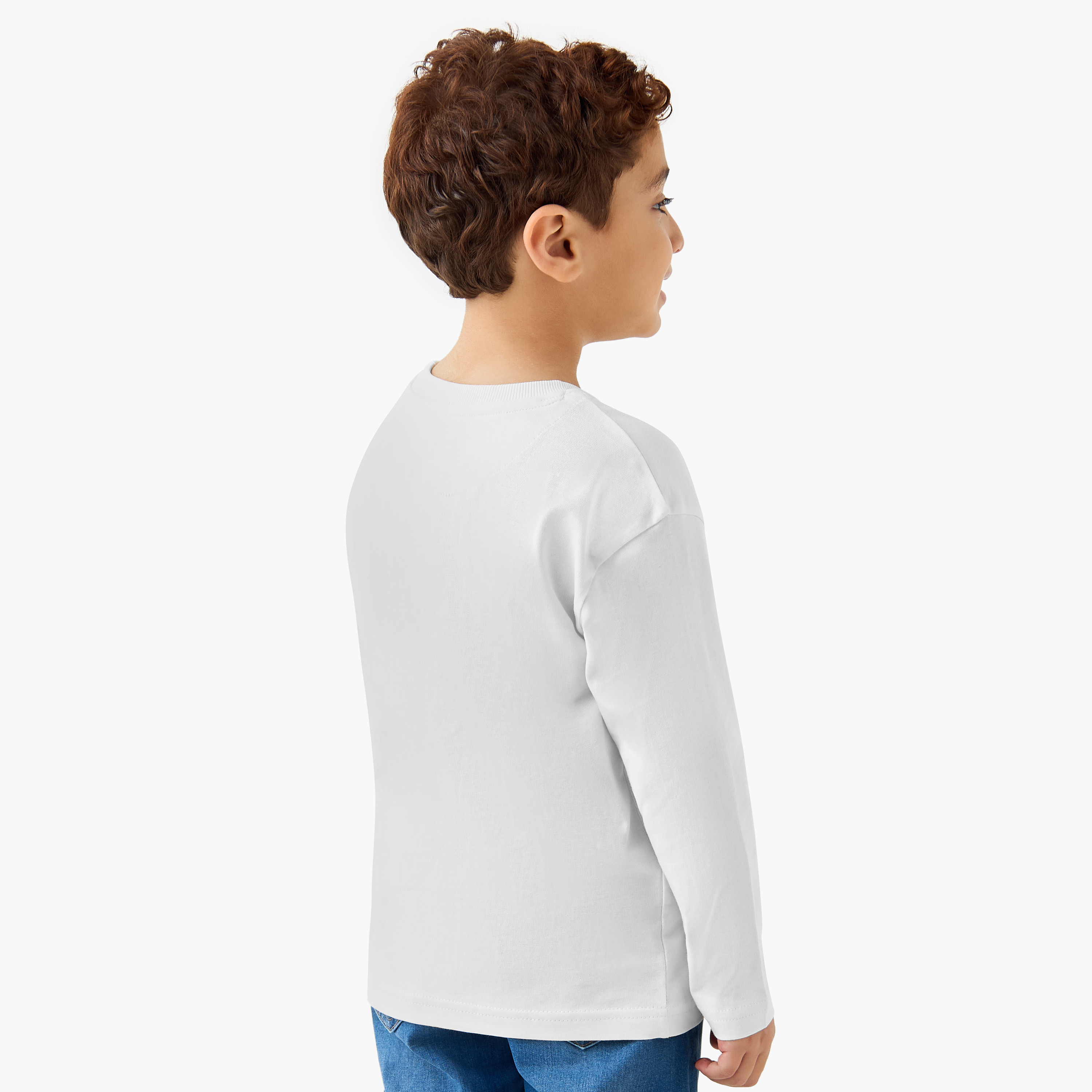 Lee Cooper Printed Crew Neck T-shirt and Long Sleeves-boys-clothing-tshirtsandpolos-image-3