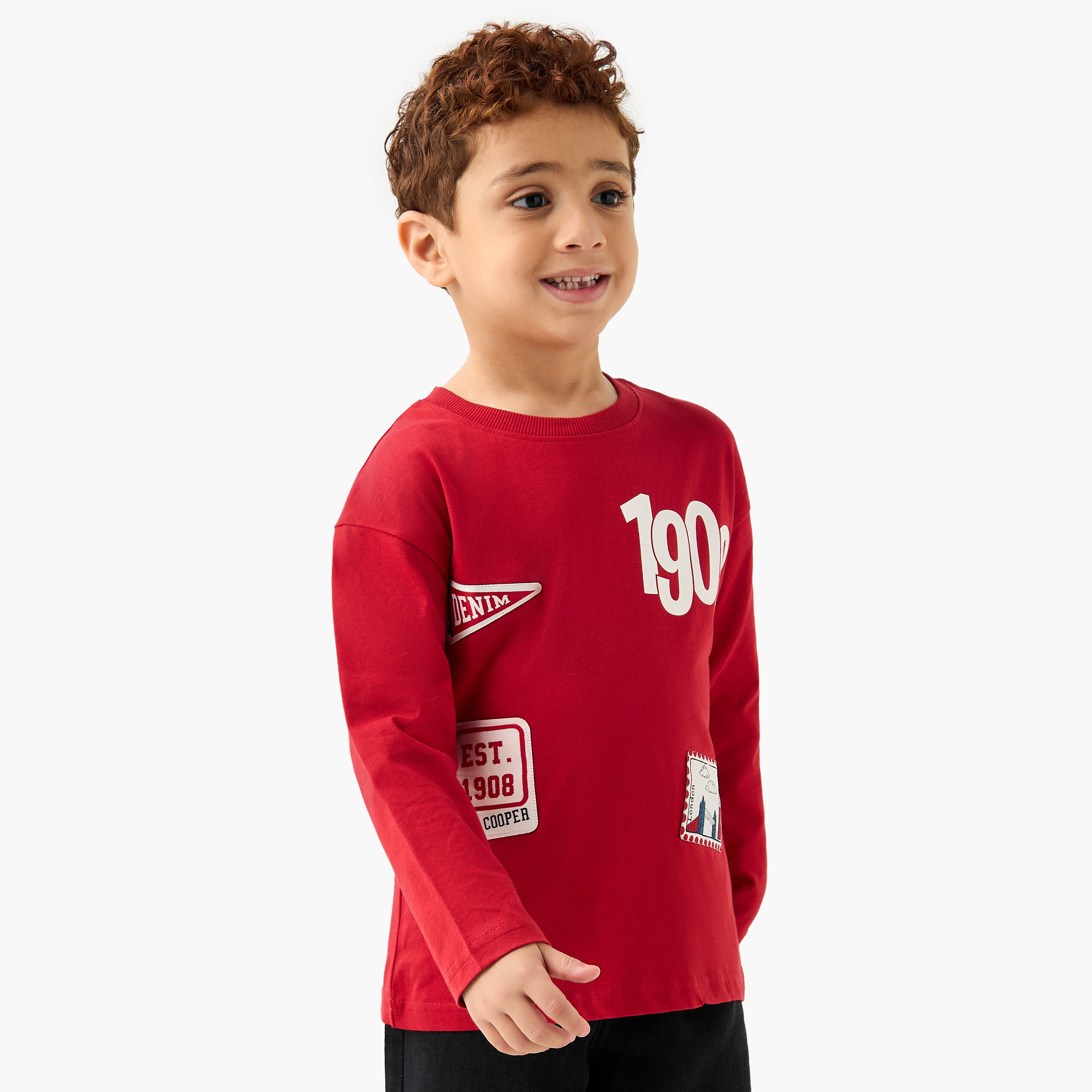 Lee Cooper Printed T-shirt with Long Sleeves-boys-clothing-tshirtsandpolos-image-1