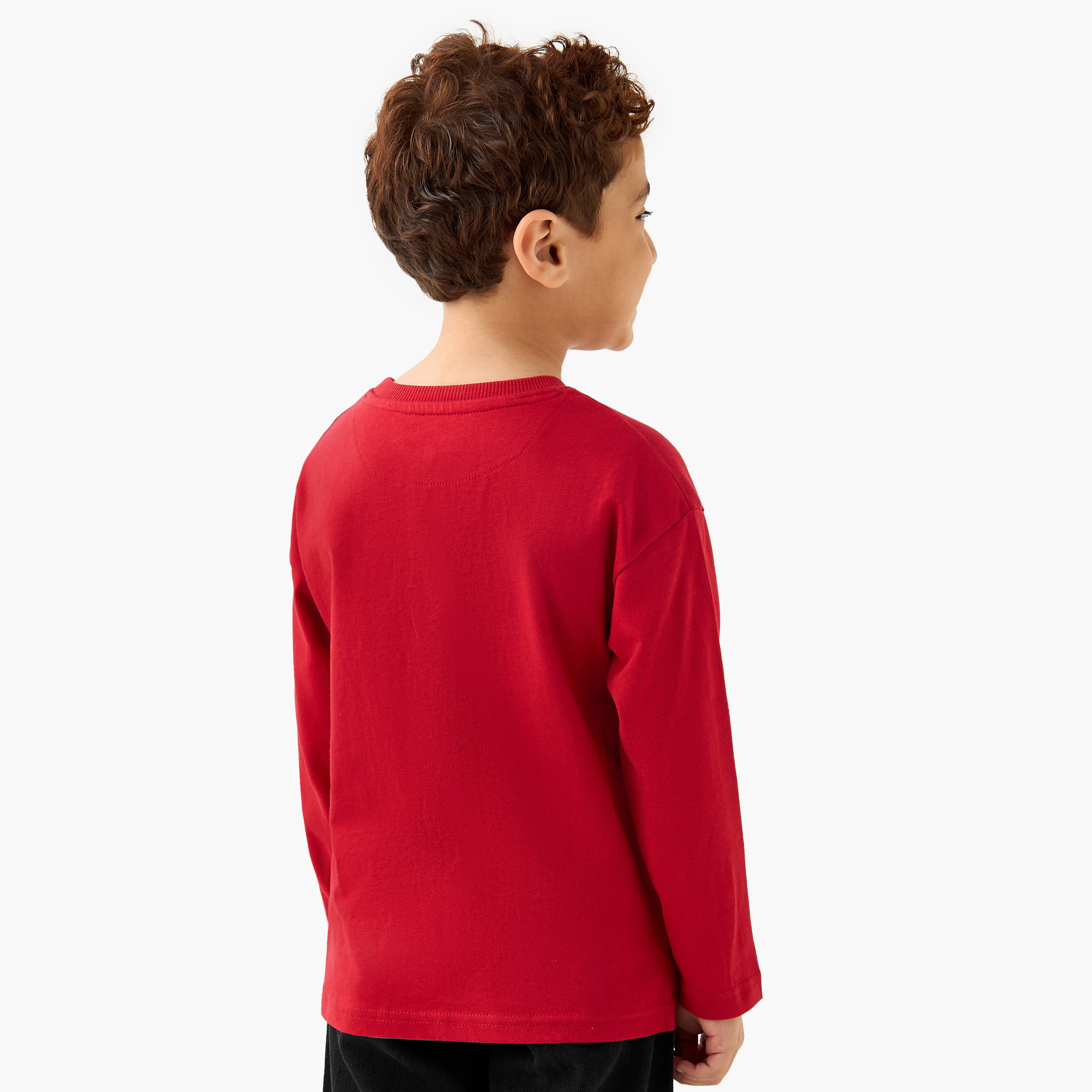 Lee Cooper Printed T-shirt with Long Sleeves-boys-clothing-tshirtsandpolos-image-3