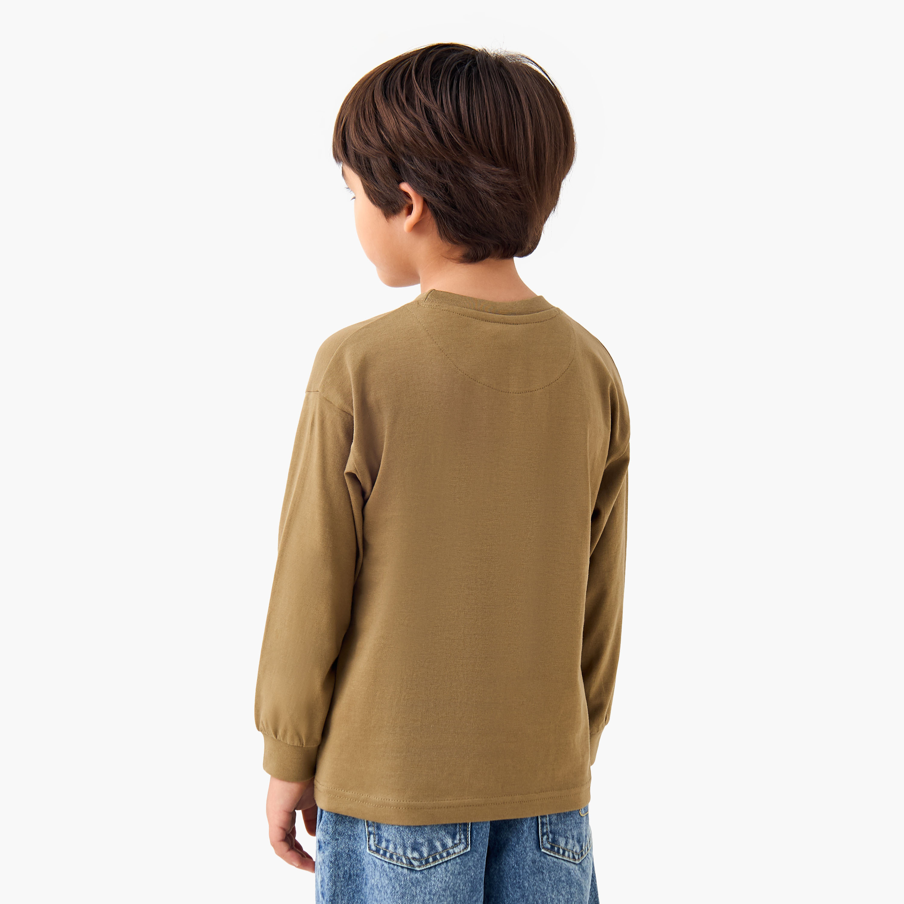 Lee Cooper Boys Crew Neck T-shirt with Logo Embroidery - Cotton - Long Sleeves-boys-clothing-tshirtsandpolos-image-3