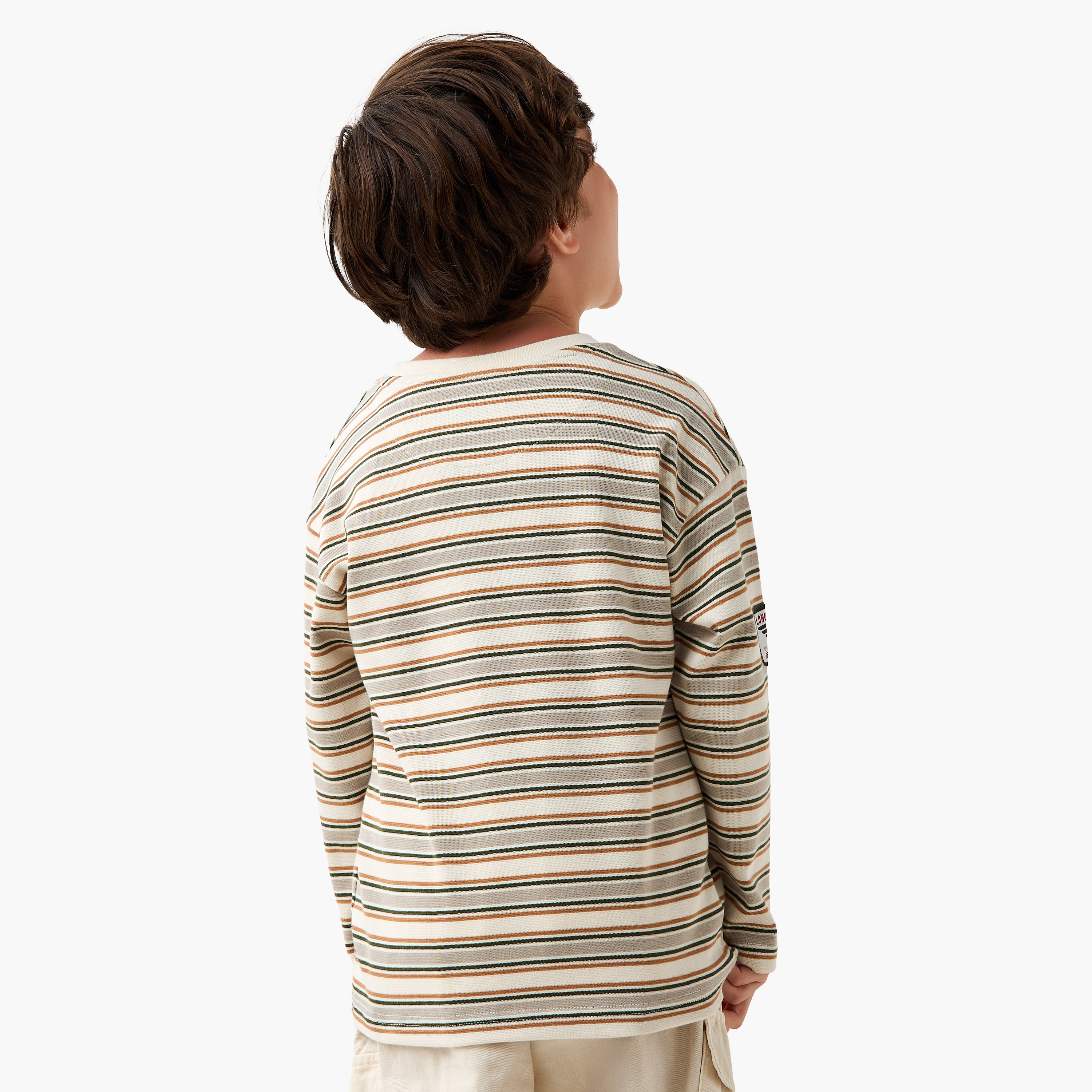 تيشيرت مخطط بأكمام طويلة وياقة ضيقة من لي كوبر-boys-clothing-tshirtsandpolos-image-3