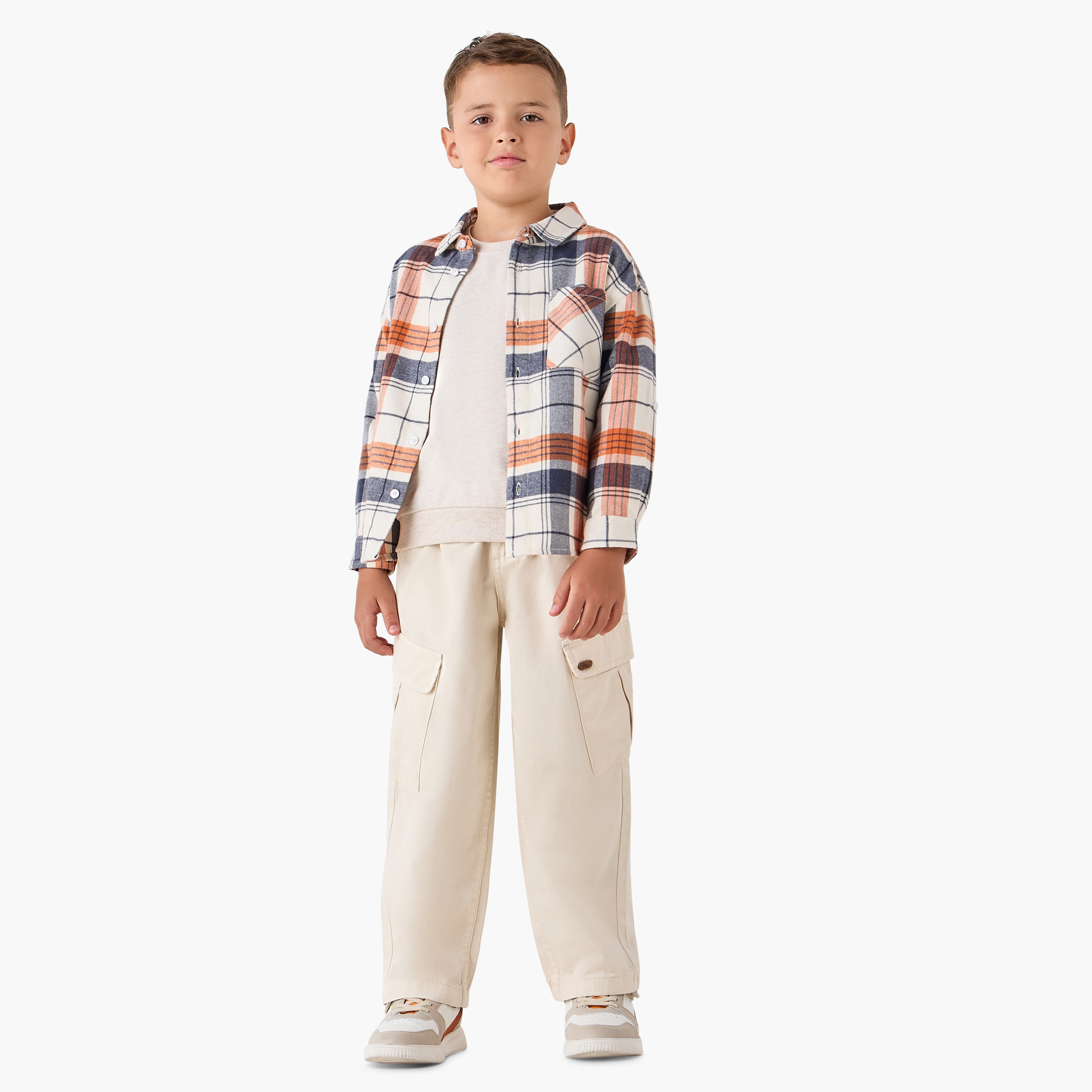 Lee Cooper Boys Shirt with Checks and Chest Pocket - Cotton Blend - Long Sleeves - Collar-boys-clothing-shirts-image-2