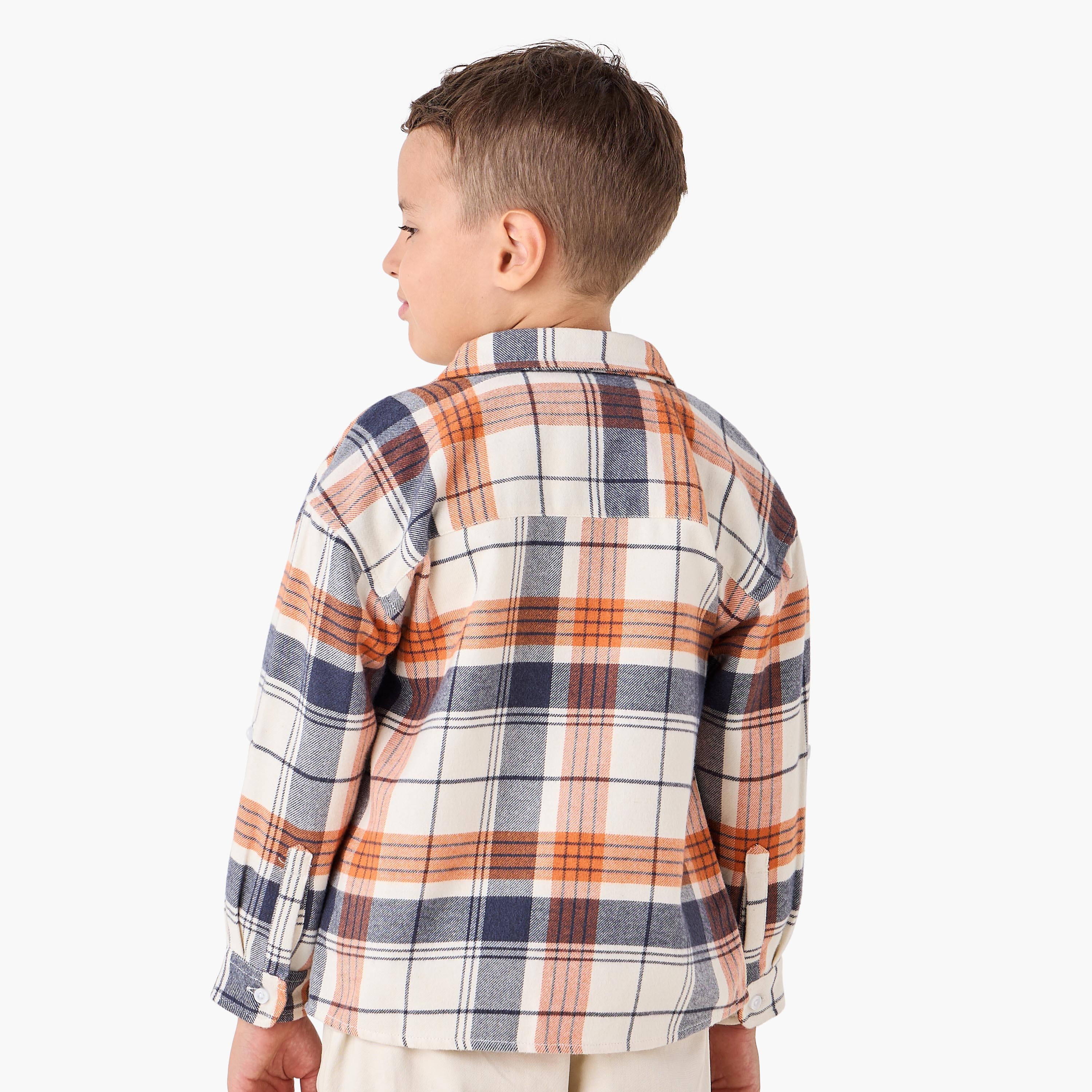Lee Cooper Boys Shirt with Checks and Chest Pocket - Cotton Blend - Long Sleeves - Collar-boys-clothing-shirts-image-3