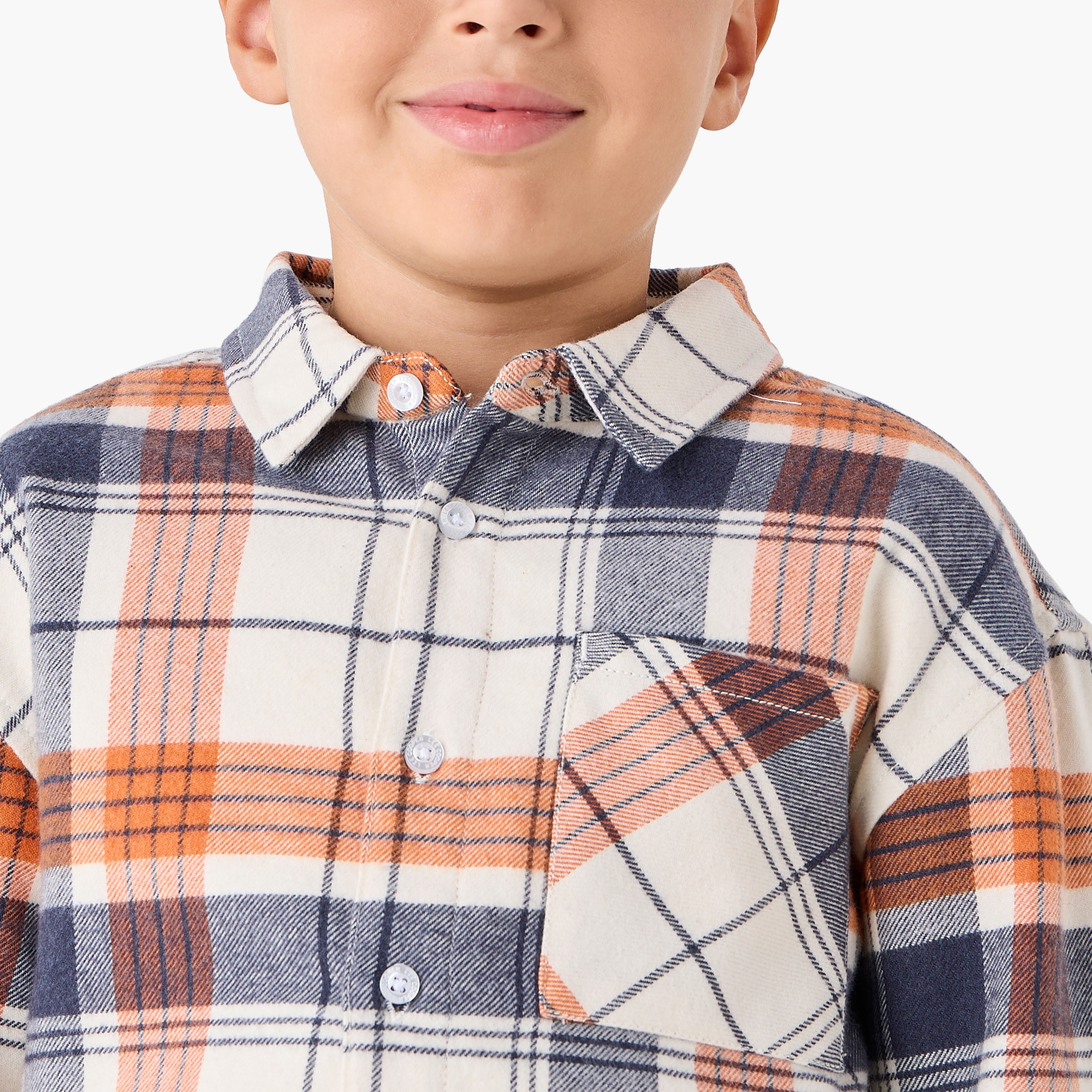 Lee Cooper Boys Shirt with Checks and Chest Pocket - Cotton Blend - Long Sleeves - Collar-boys-clothing-shirts-image-4