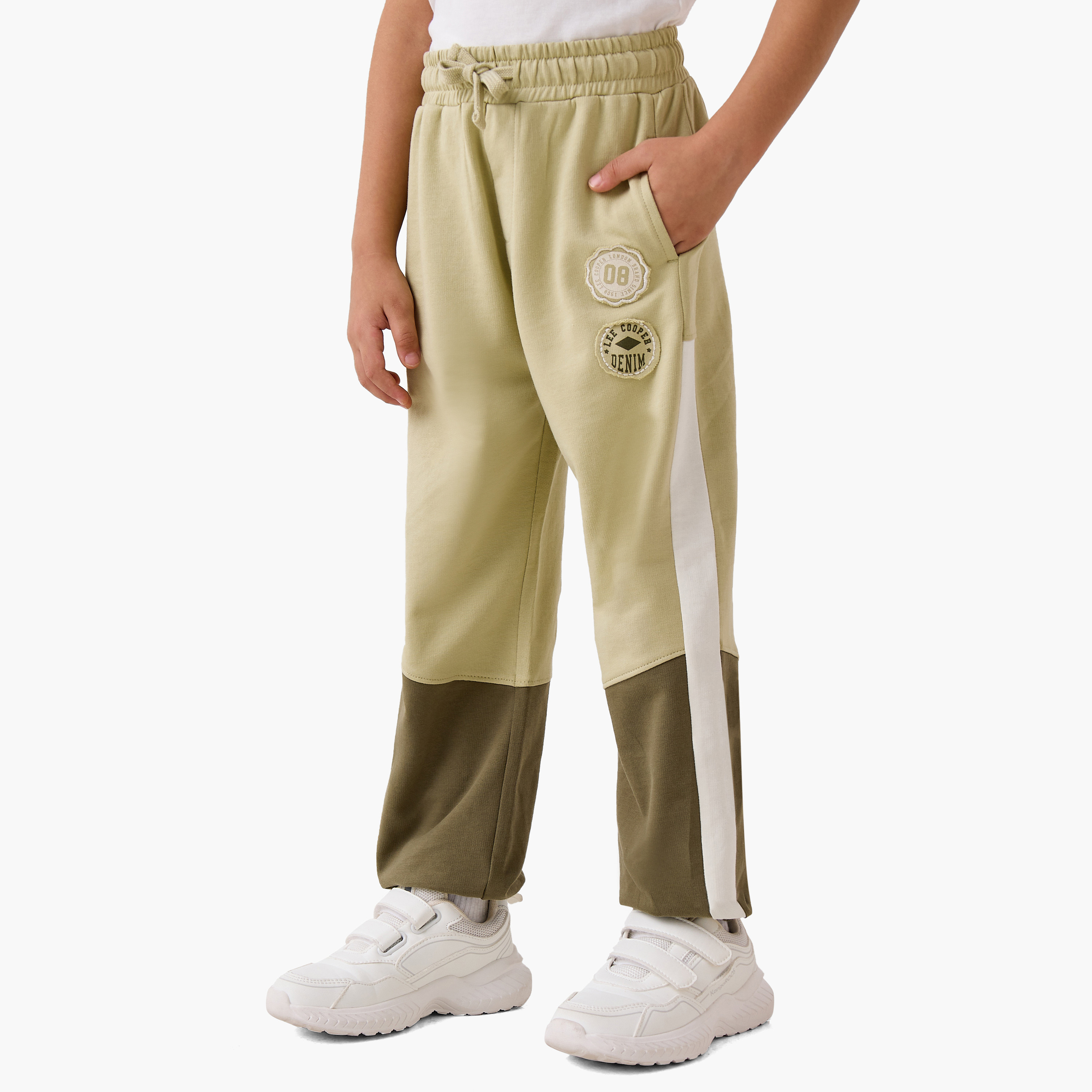 Lee Cooper Colourblock Joggers with Elasticated Waistband and Pockets-boys-clothing-bottoms-joggersandtrackpants-image-1
