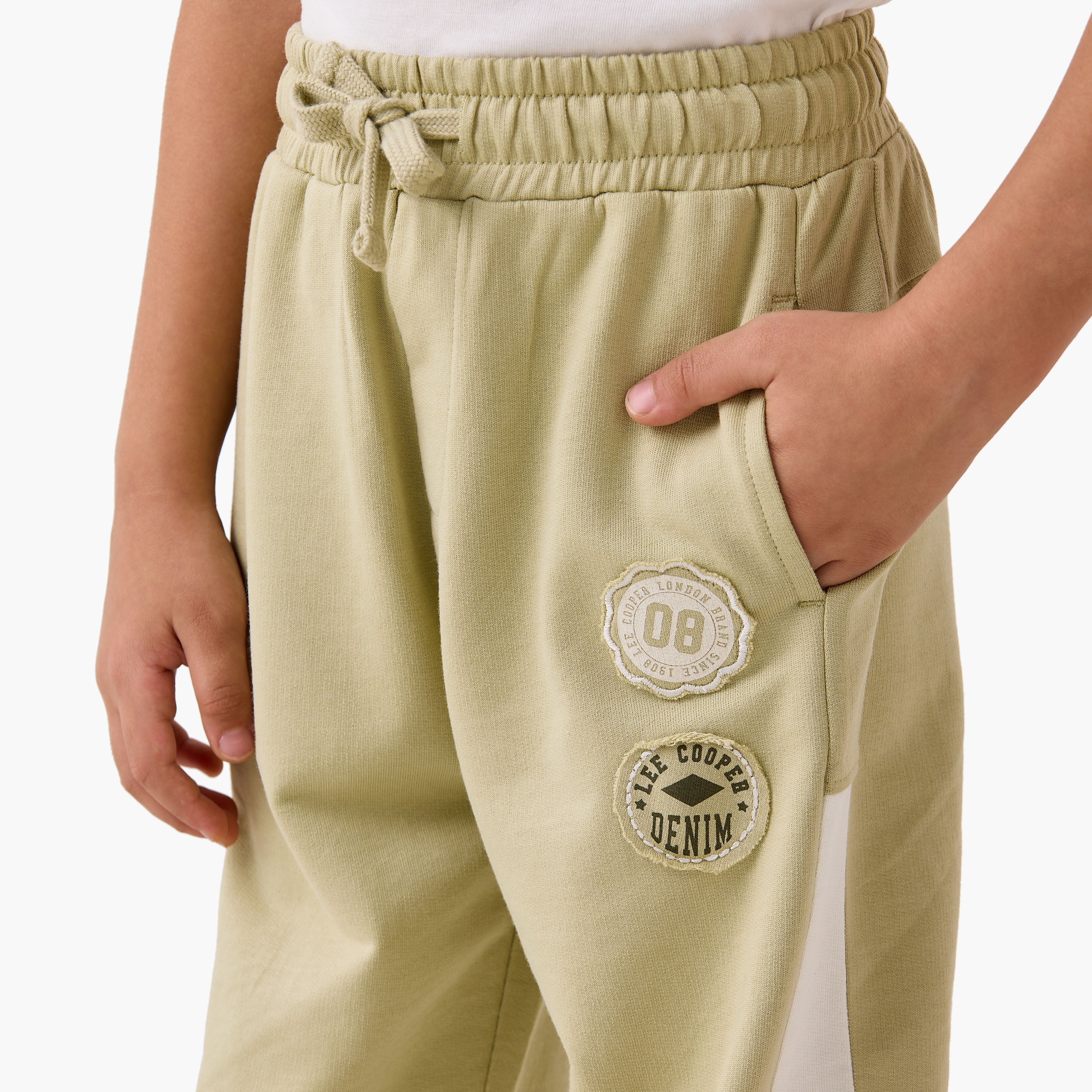 Lee Cooper Colourblock Joggers with Elasticated Waistband and Pockets-boys-clothing-bottoms-joggersandtrackpants-image-4