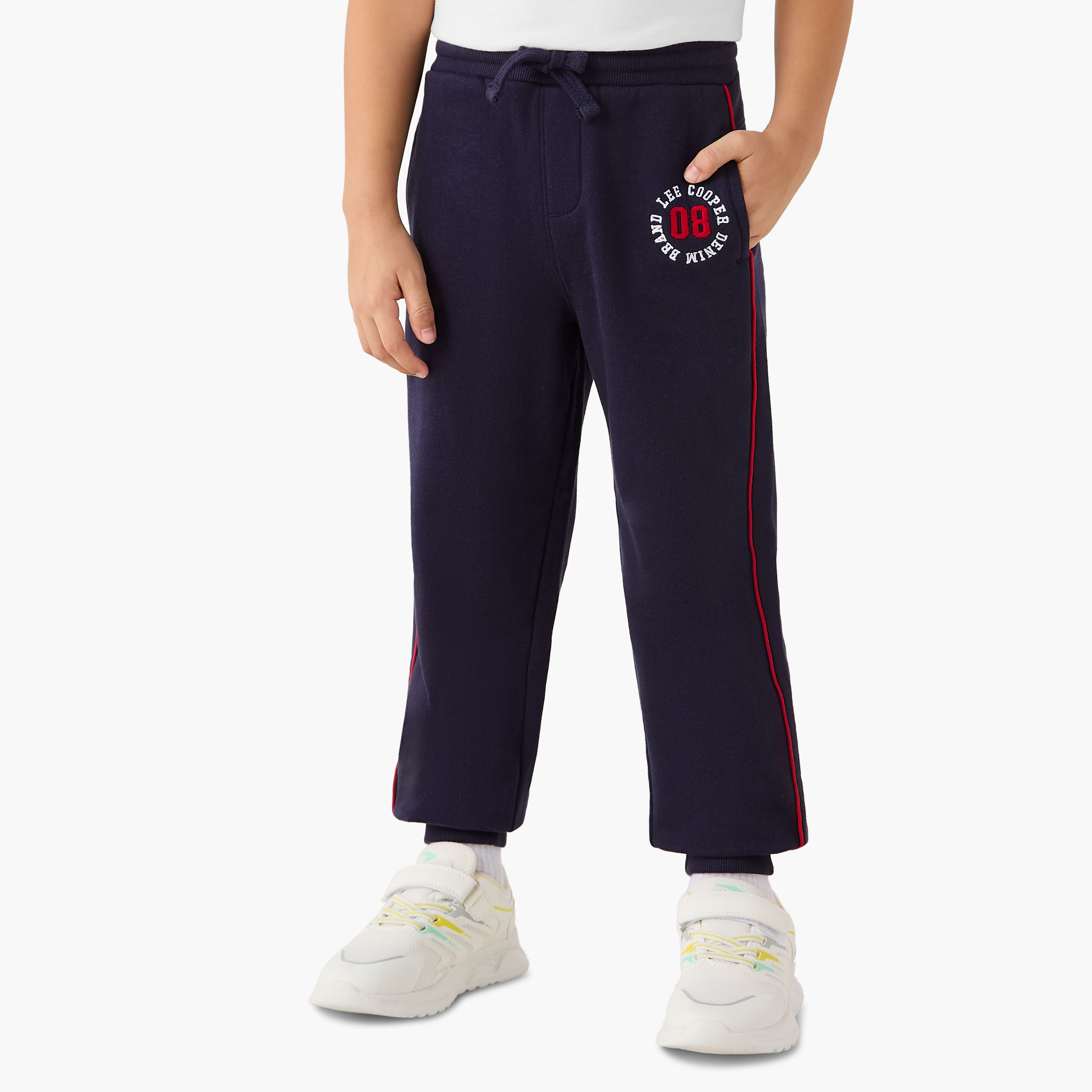 Lee Cooper Logo Embroidered Joggers with Pockets-boys-clothing-bottoms-joggersandtrackpants-image-1