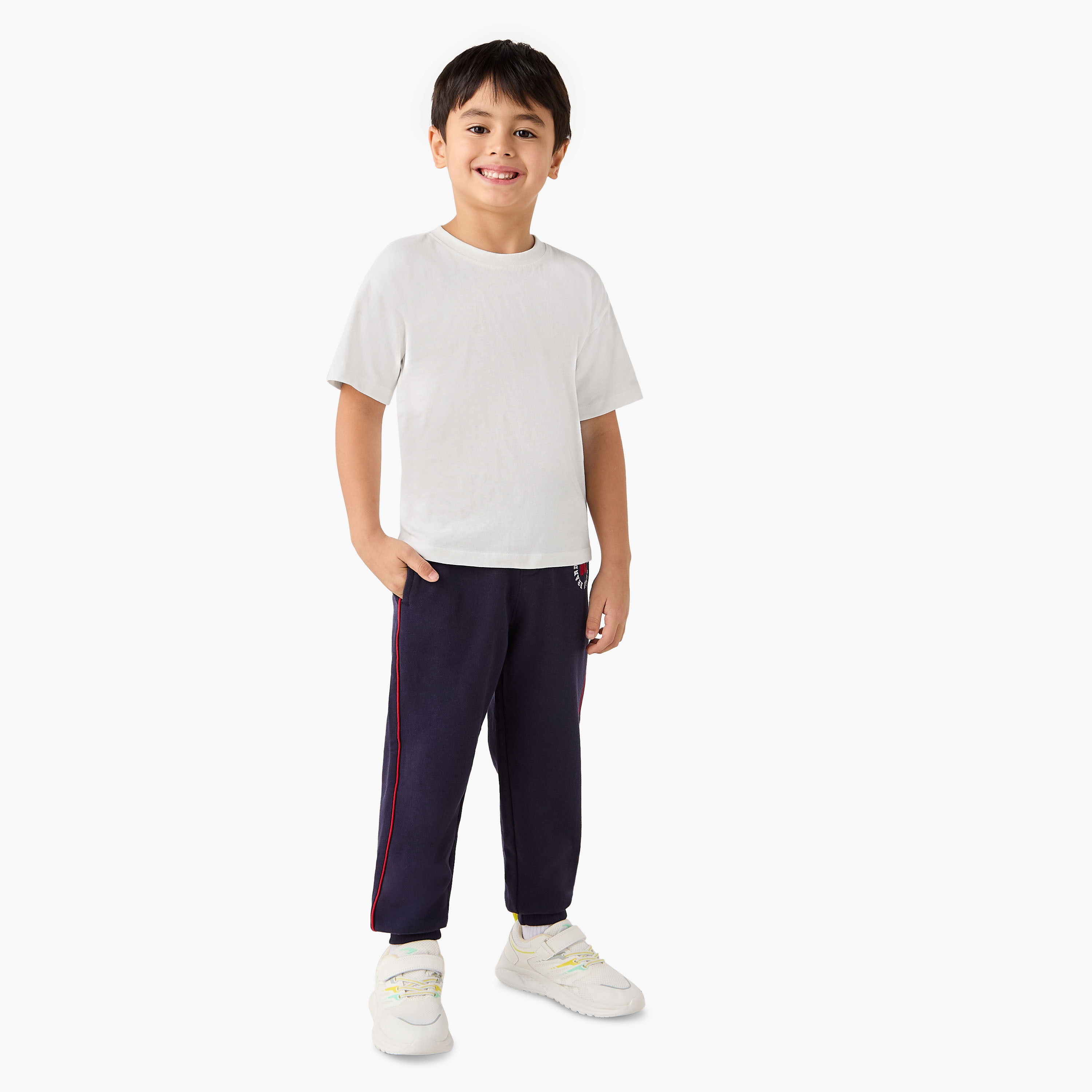 Lee Cooper Logo Embroidered Joggers with Pockets-boys-clothing-bottoms-joggersandtrackpants-image-2