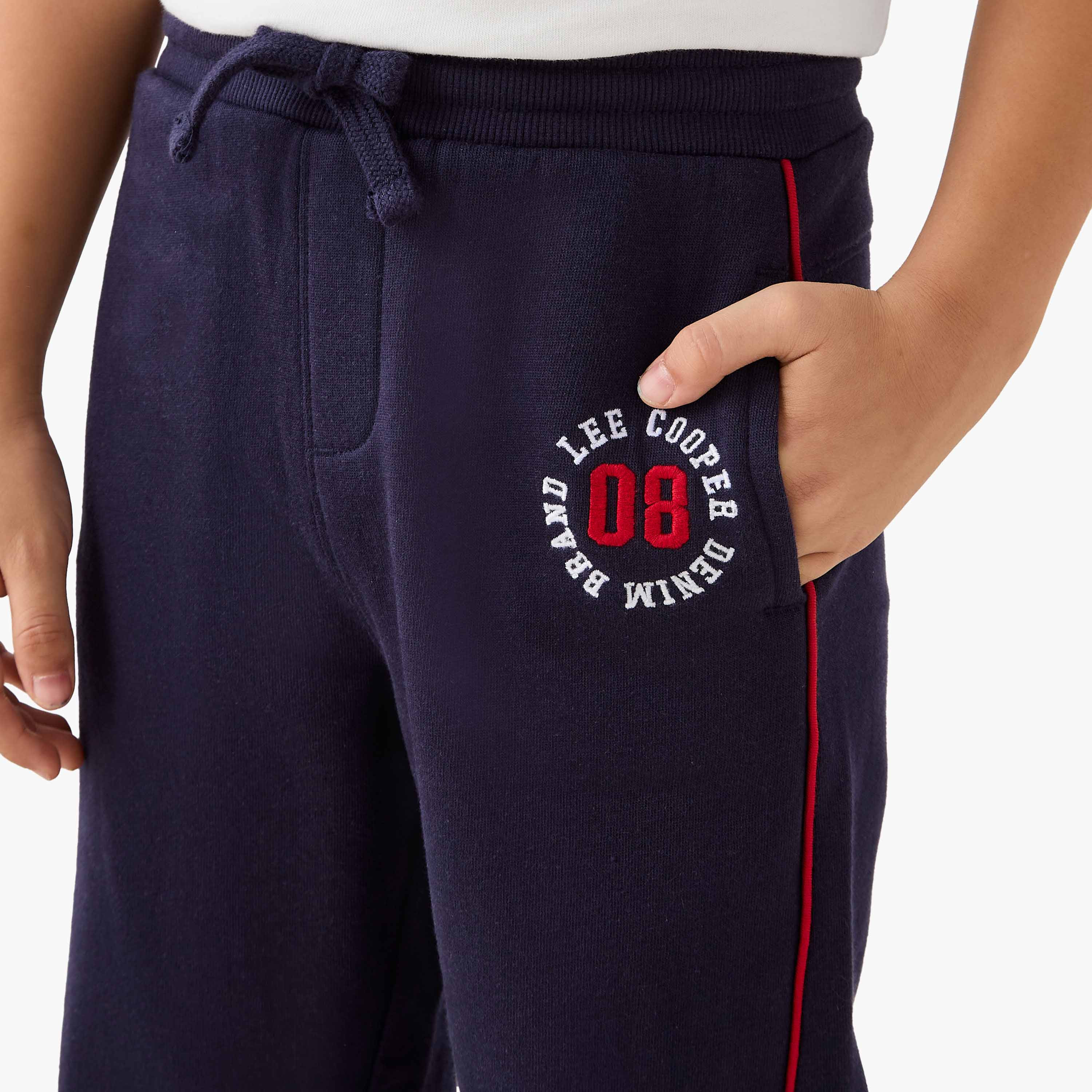 Lee Cooper Logo Embroidered Joggers with Pockets-boys-clothing-bottoms-joggersandtrackpants-image-4