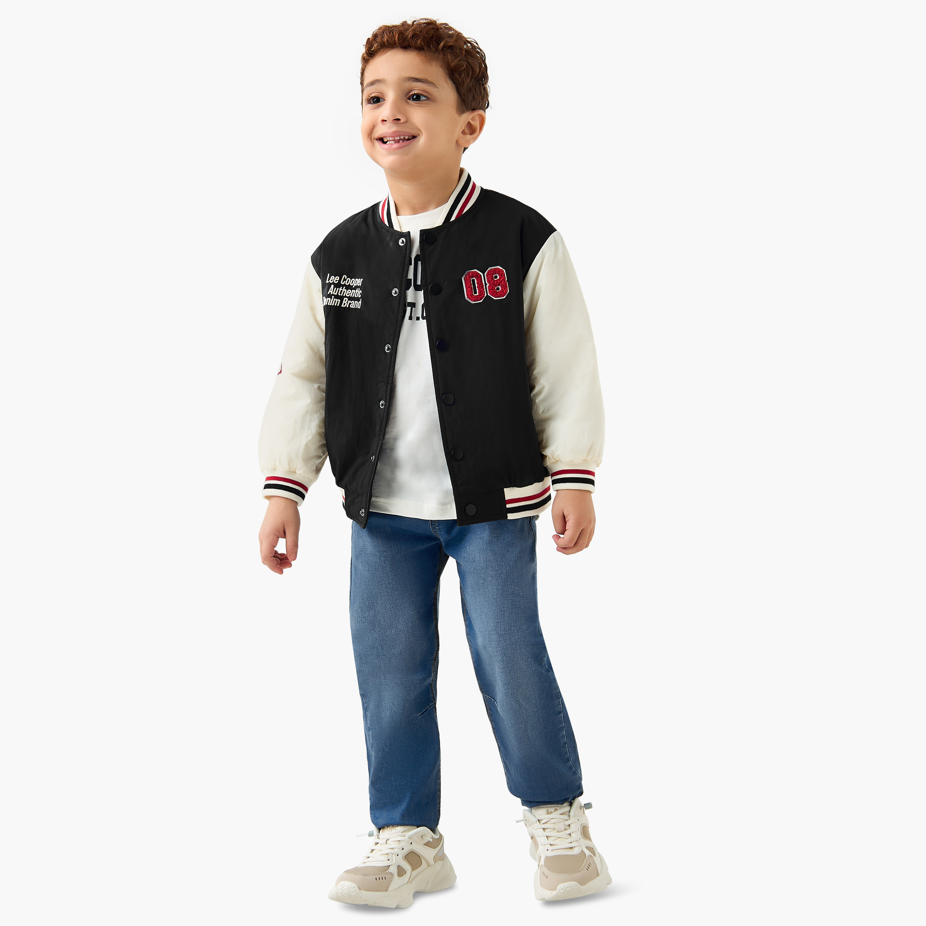 Lee Cooper Embroidered Varsity Jacket with Long Sleeves and Button Closure-baby-boys-clothing-jacketsandblazers-image-2