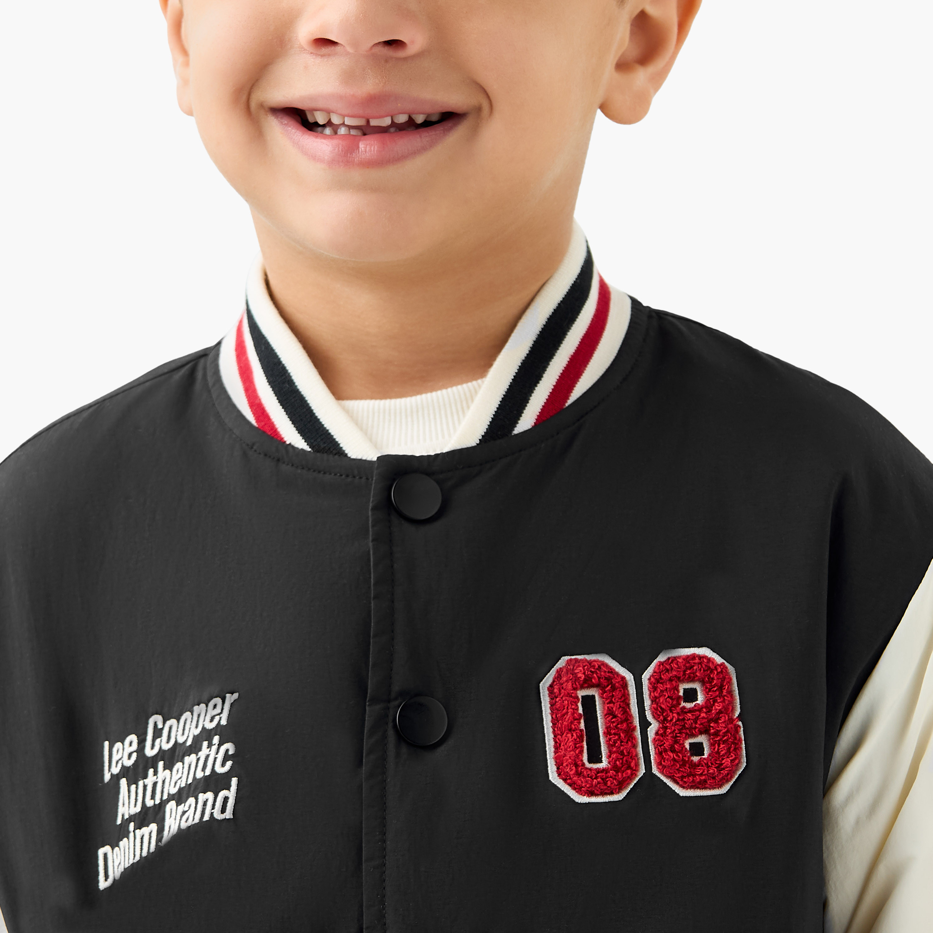 Lee Cooper Embroidered Varsity Jacket with Long Sleeves and Button Closure-baby-boys-clothing-jacketsandblazers-image-4