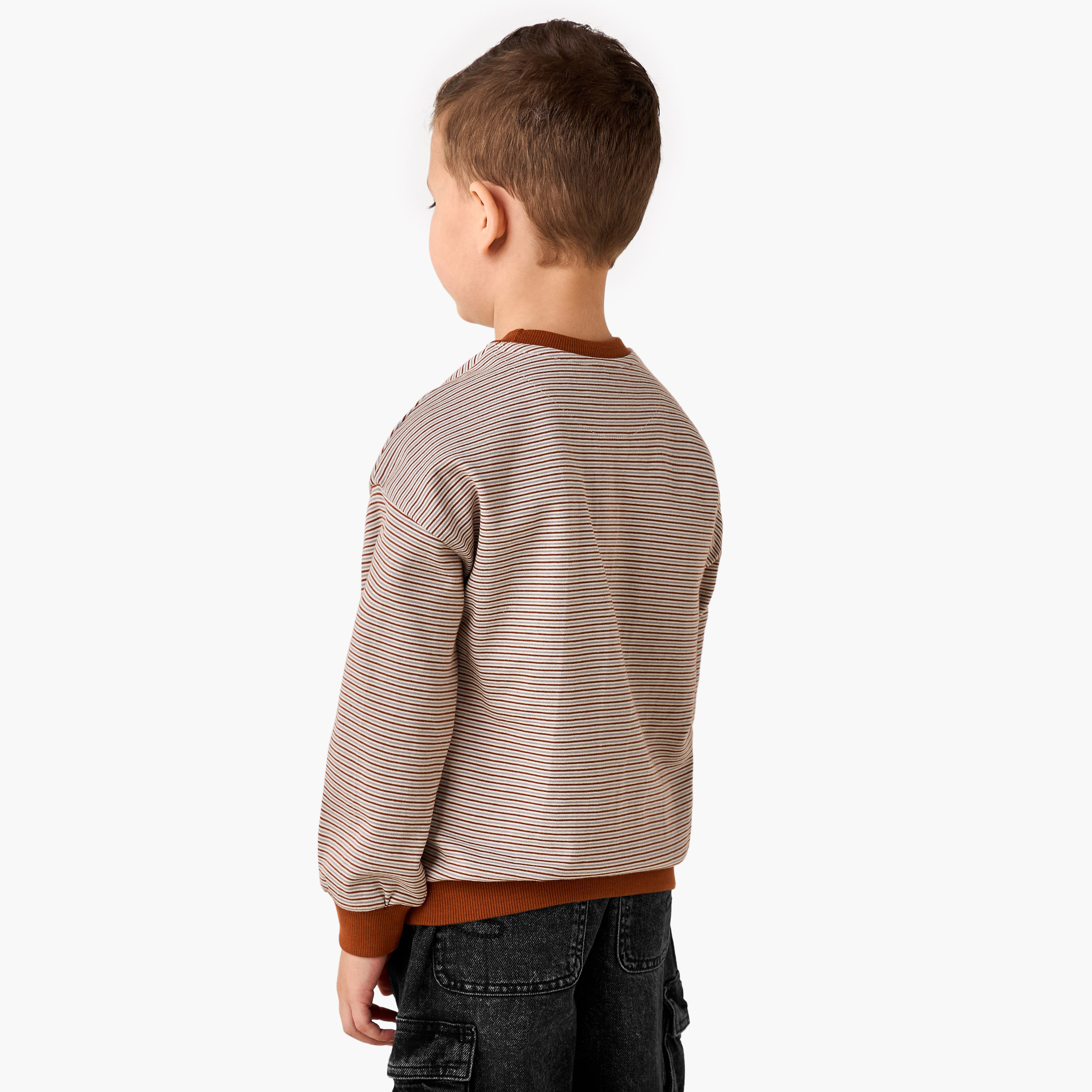 Lee Cooper Striped Sweatshirt with Long Sleeves-boys-clothing-sweatshirts-image-3