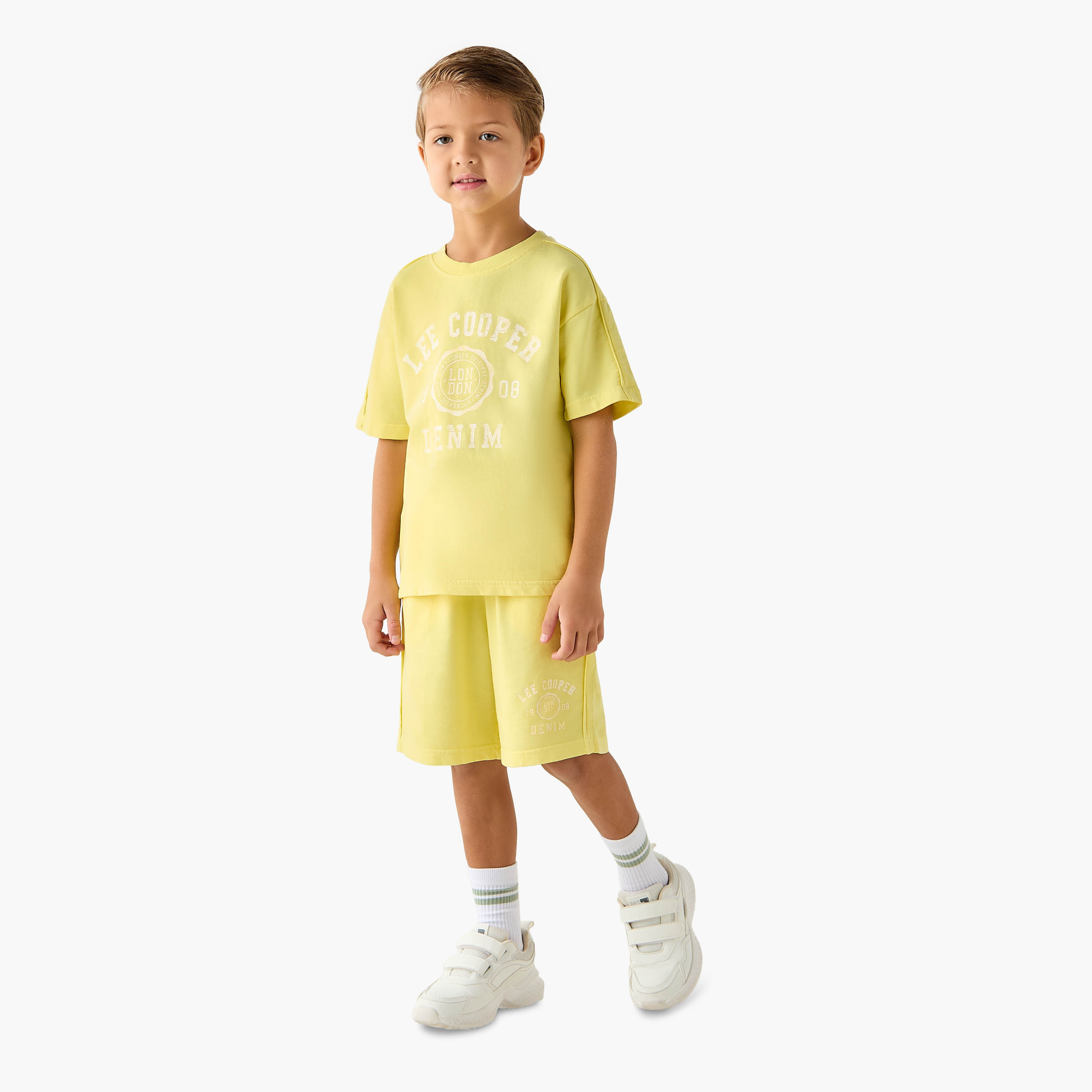 Lee Cooper Logo Print T-shirt and Shorts Set-baby-boys-clothing-setsandcoords-image-1