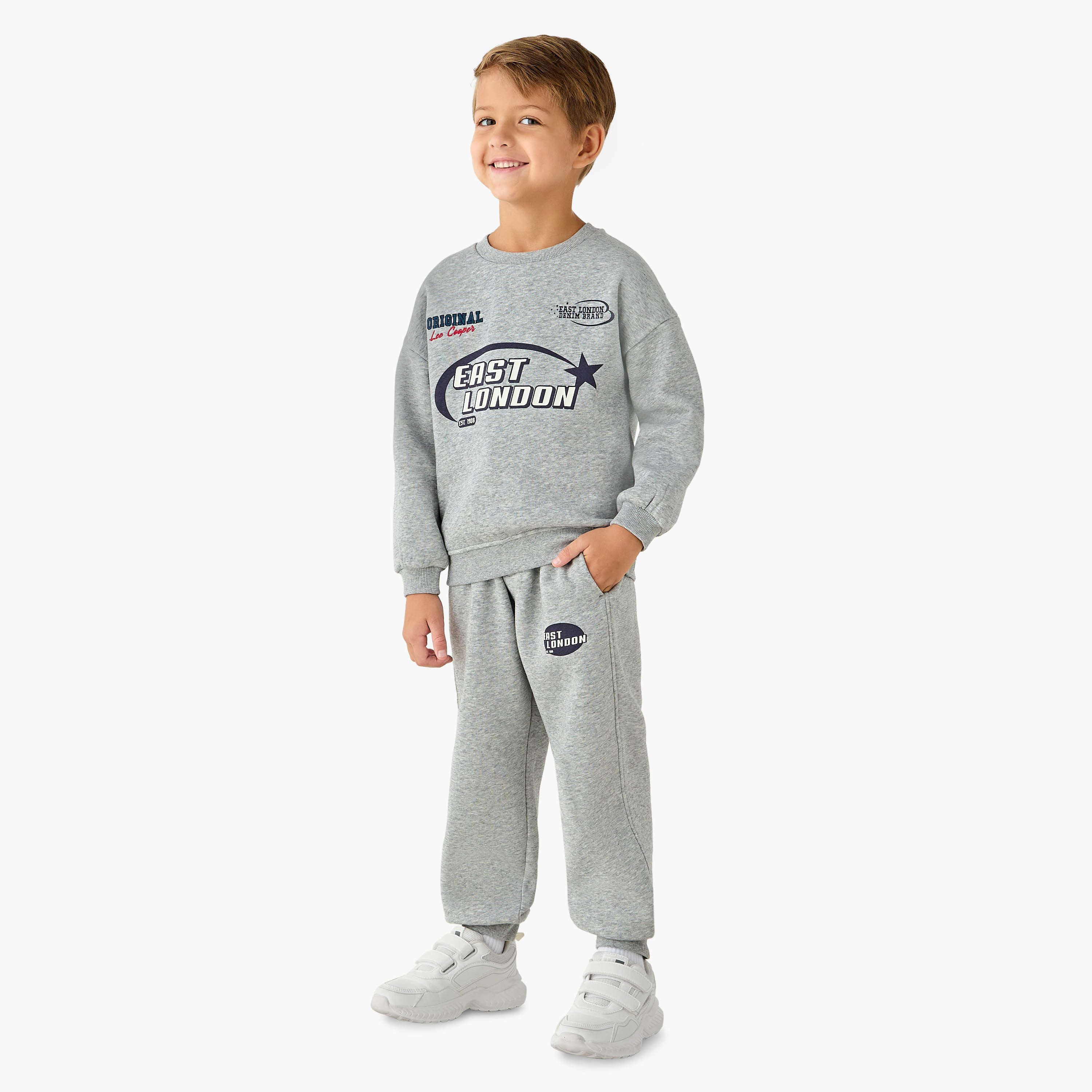 Lee Cooper Printed Sweatshirt and Joggers Set-baby-boys-clothing-winterwear-setsandcoords-image-1