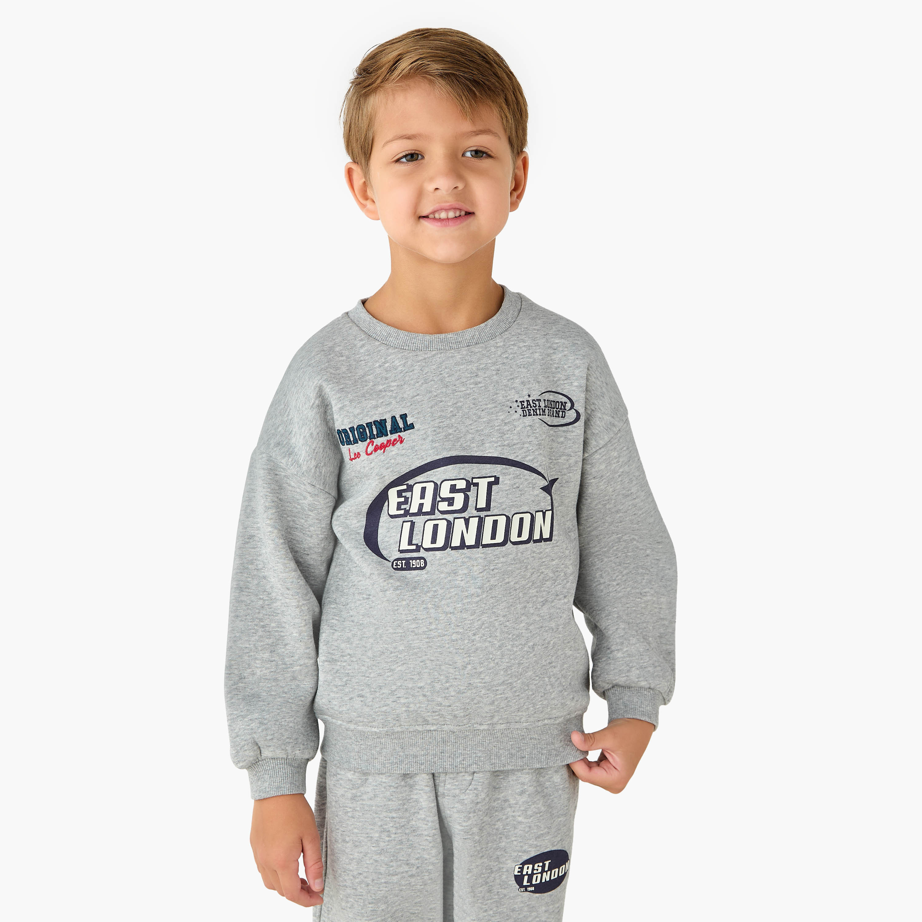 Lee Cooper Printed Sweatshirt and Joggers Set-baby-boys-clothing-winterwear-setsandcoords-image-2