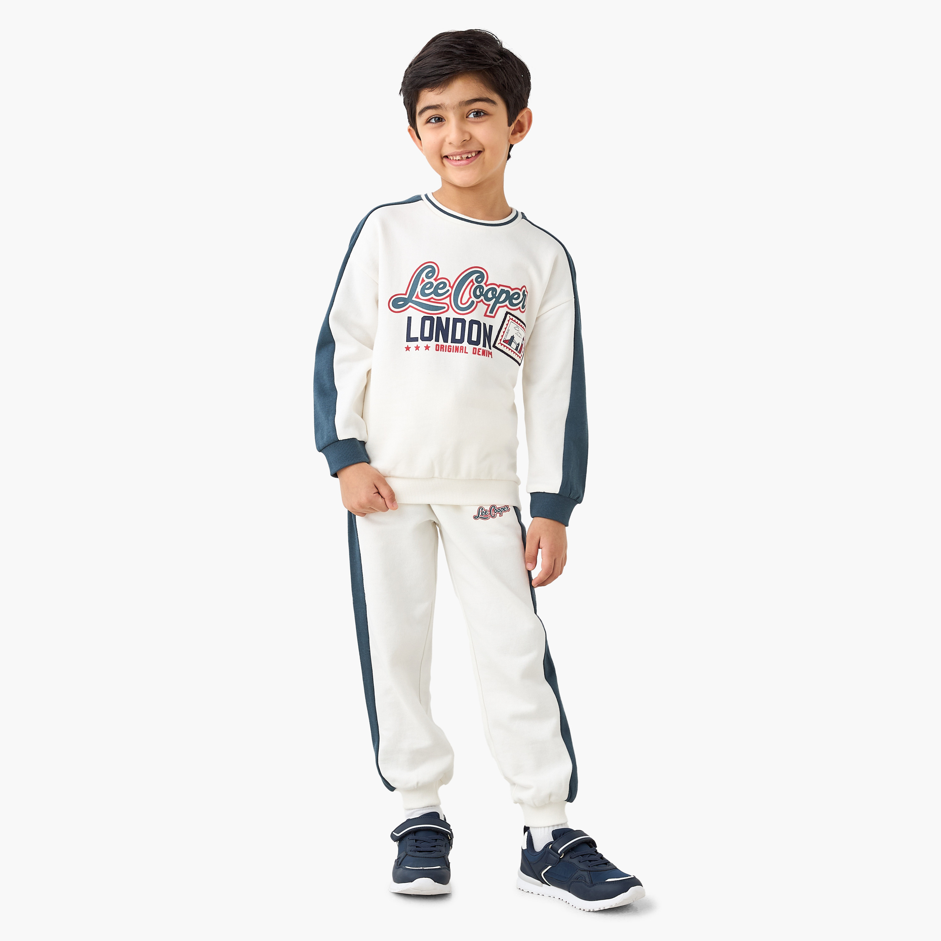 Lee Cooper Logo Print Sweatshirt and Joggers Set-baby-boys-clothing-winterwear-setsandcoords-image-1
