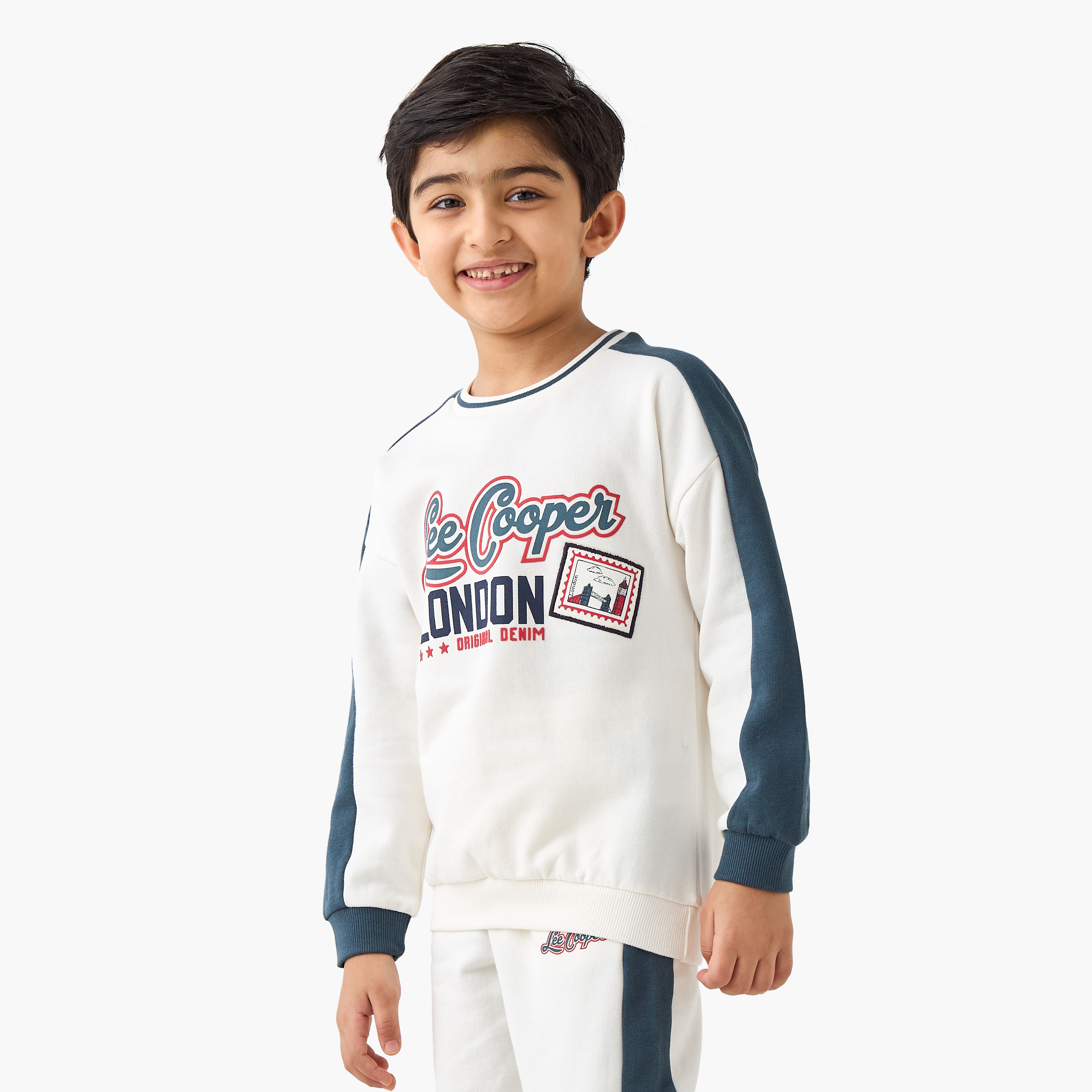 Lee Cooper Logo Print Sweatshirt and Joggers Set-baby-boys-clothing-winterwear-setsandcoords-image-2