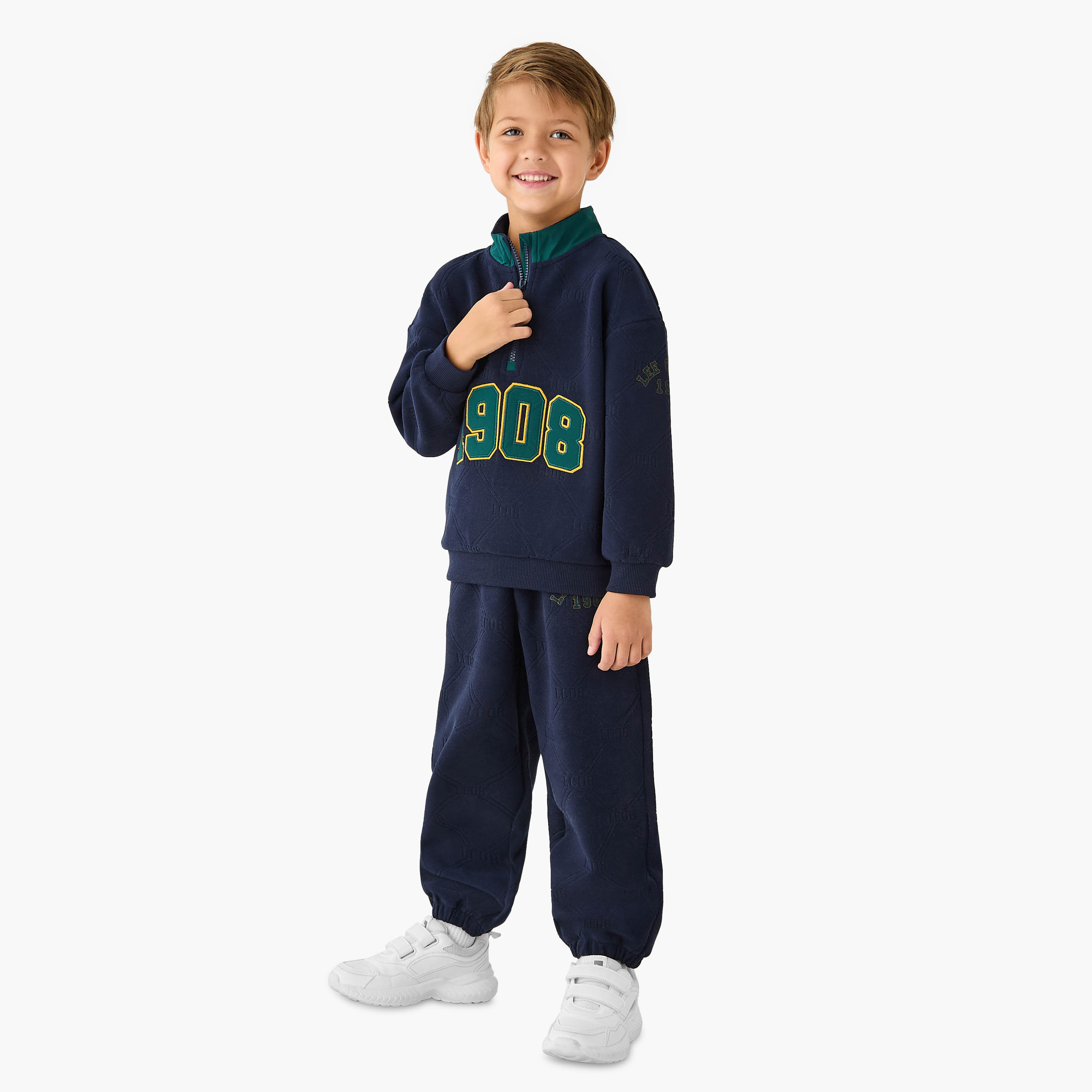 Lee Cooper Varsity Print Sweatshirt and Joggers Set-baby-boys-clothing-winterwear-setsandcoords-image-1