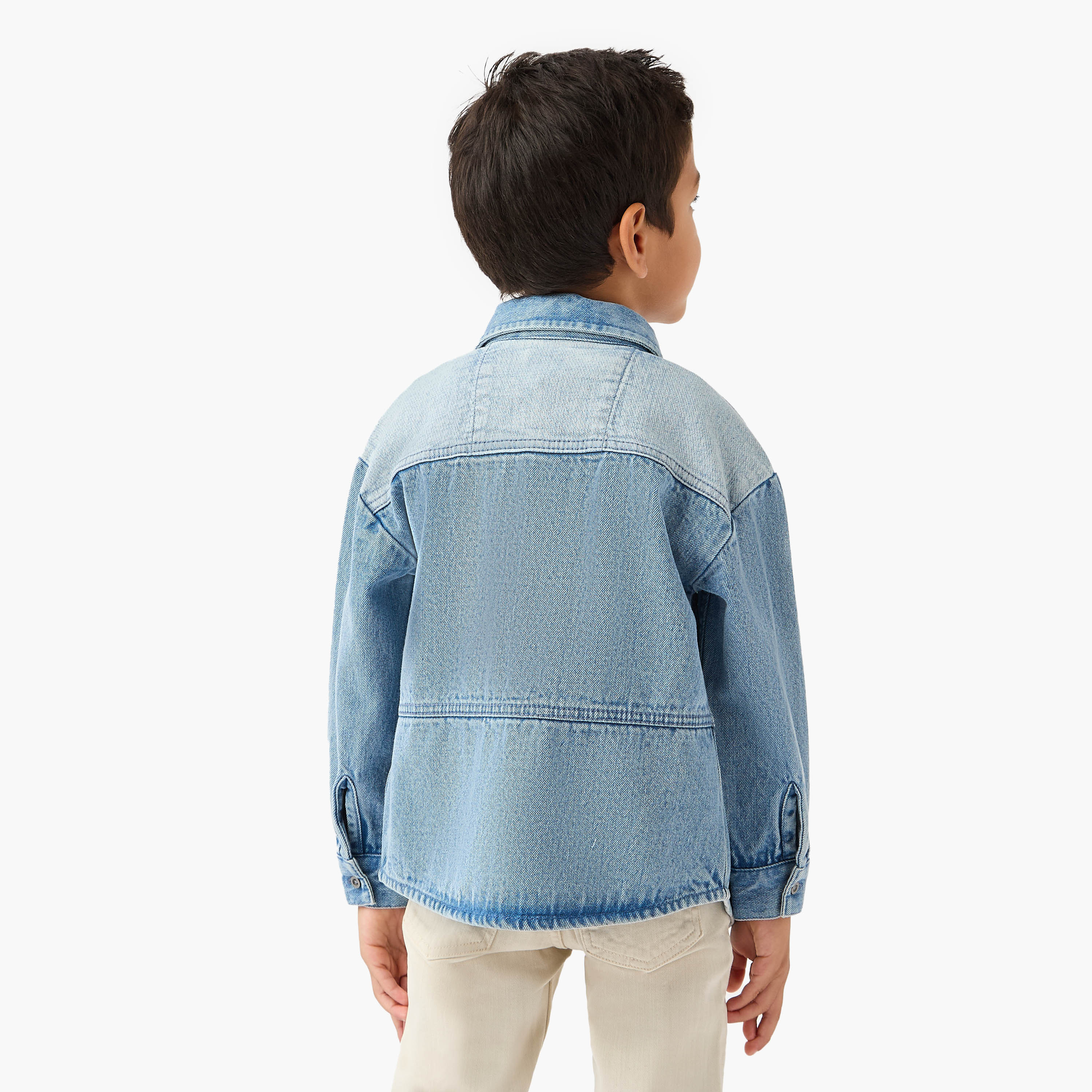 Lee Cooper Panelled Denim Shirt with Pockets-boys-clothing-shirts-image-3