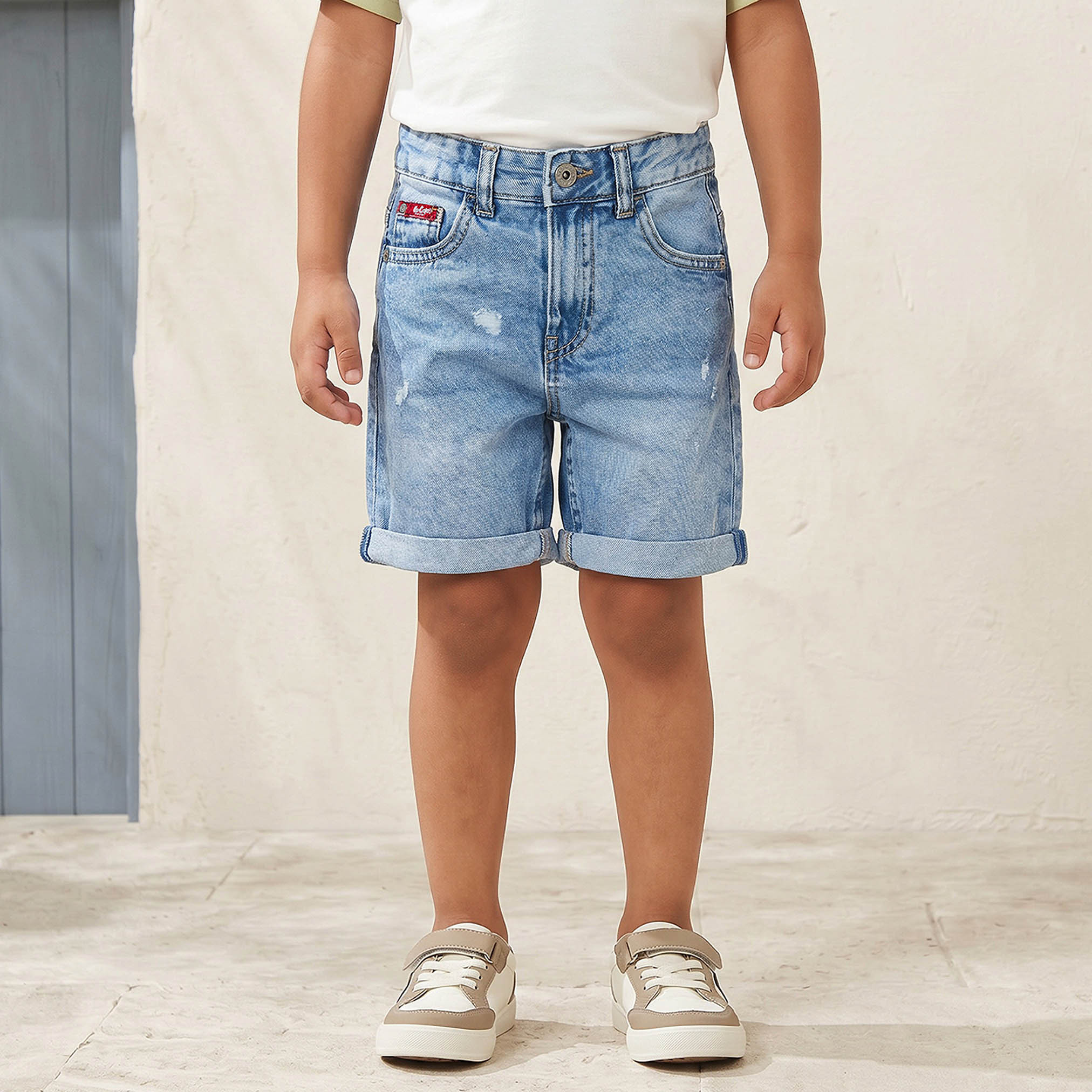 Lee Cooper Printed Raglan Sleeve T-shirt and Denim Shorts Set-boys-clothing-setsandcoords-image-3