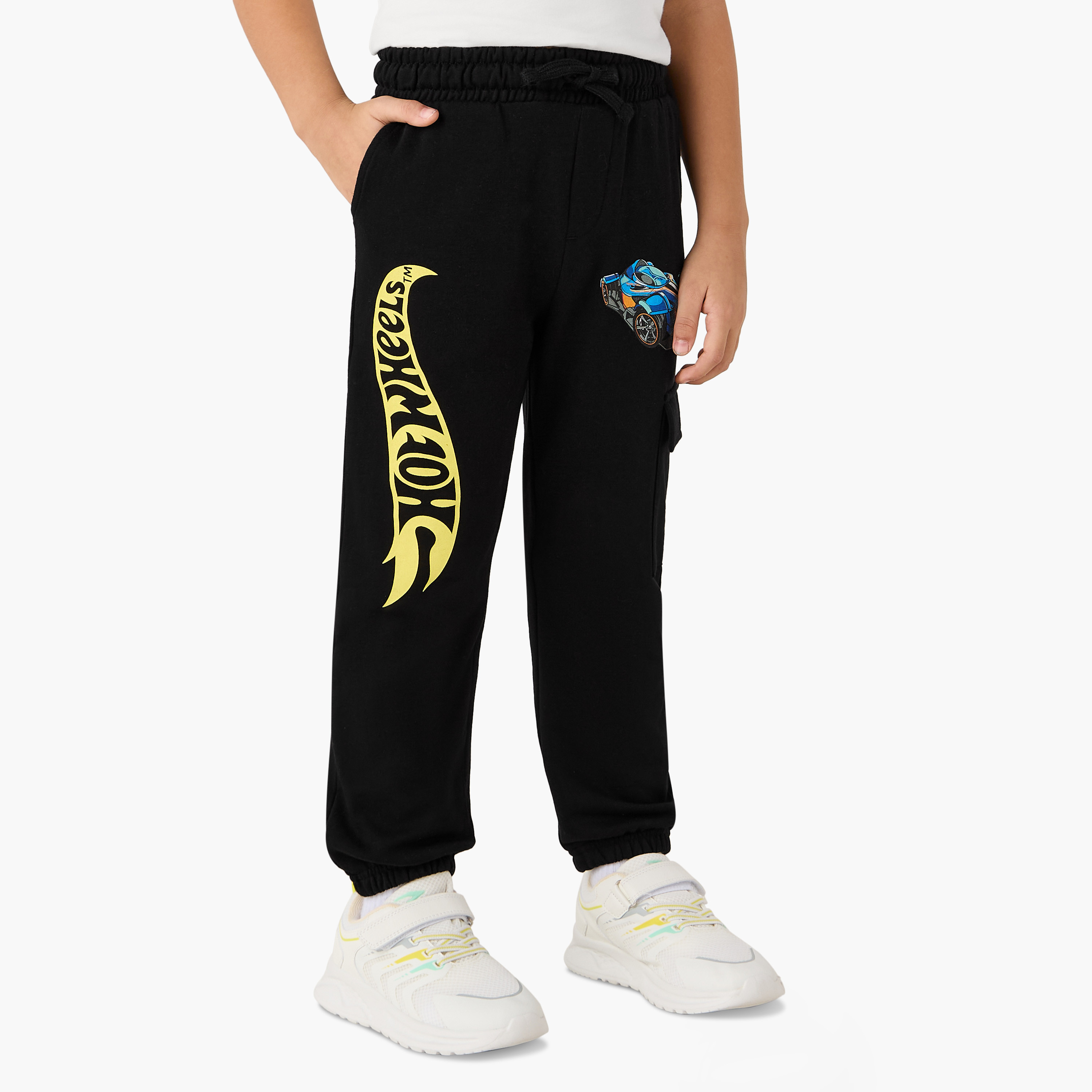 بنطلون رياضي برباط إغلاق وجيوب وطبعات هوت ويلز-boys-clothing-bottoms-joggersandtrackpants-image-5
