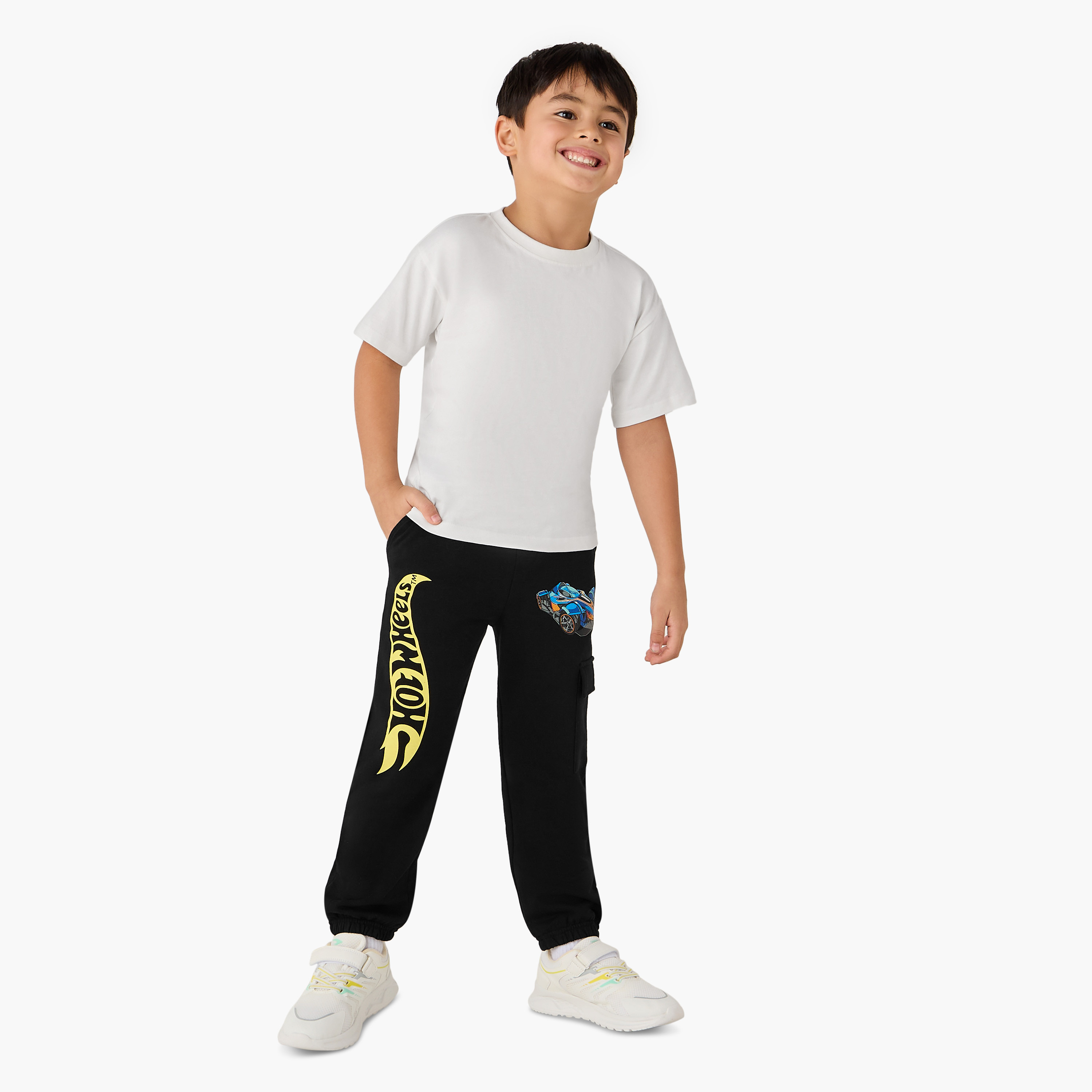 بنطلون رياضي برباط إغلاق وجيوب وطبعات هوت ويلز-boys-clothing-bottoms-joggersandtrackpants-image-4