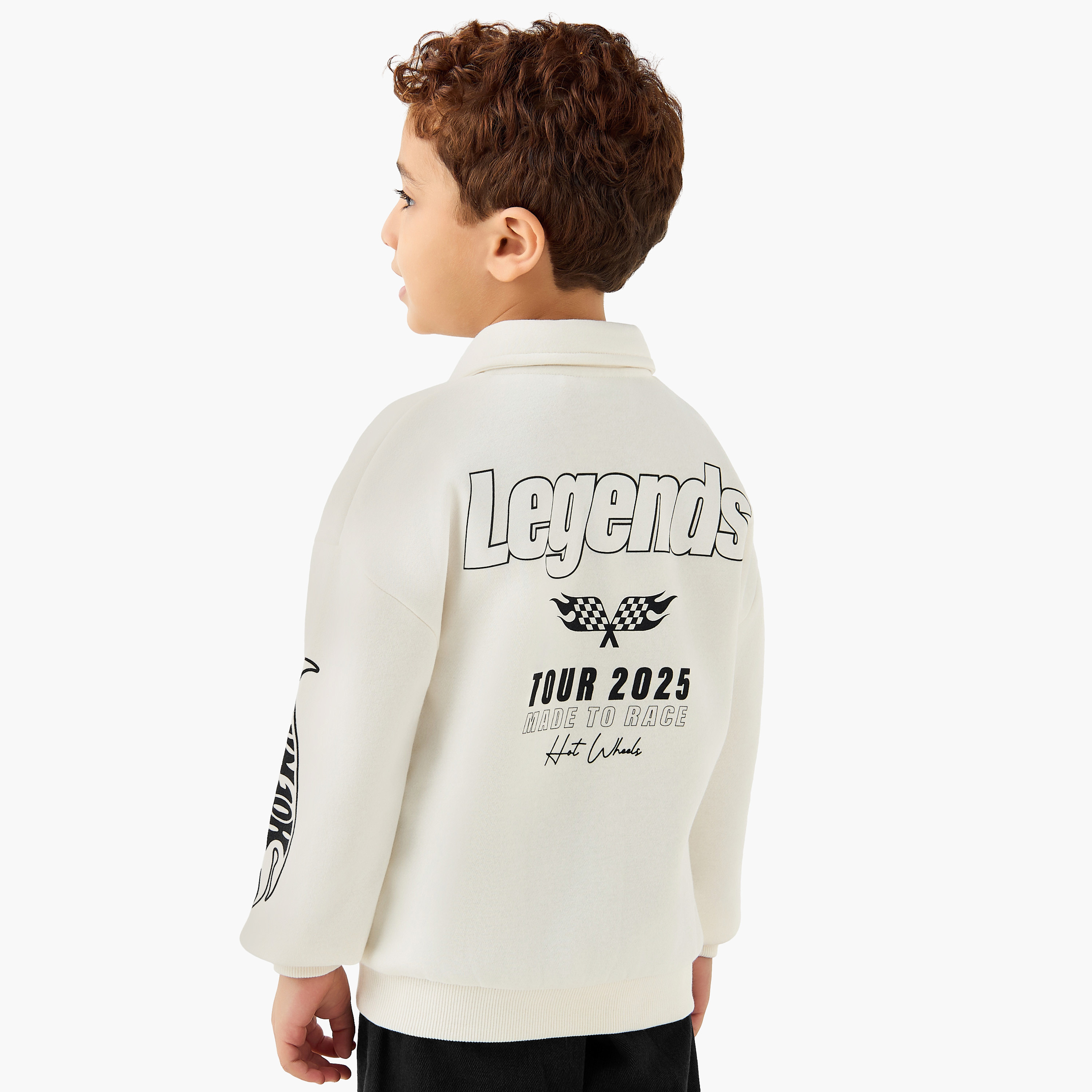 Printed Polo Sweatshirt with Long Sleeves-boys-clothing-sweatshirts-image-3