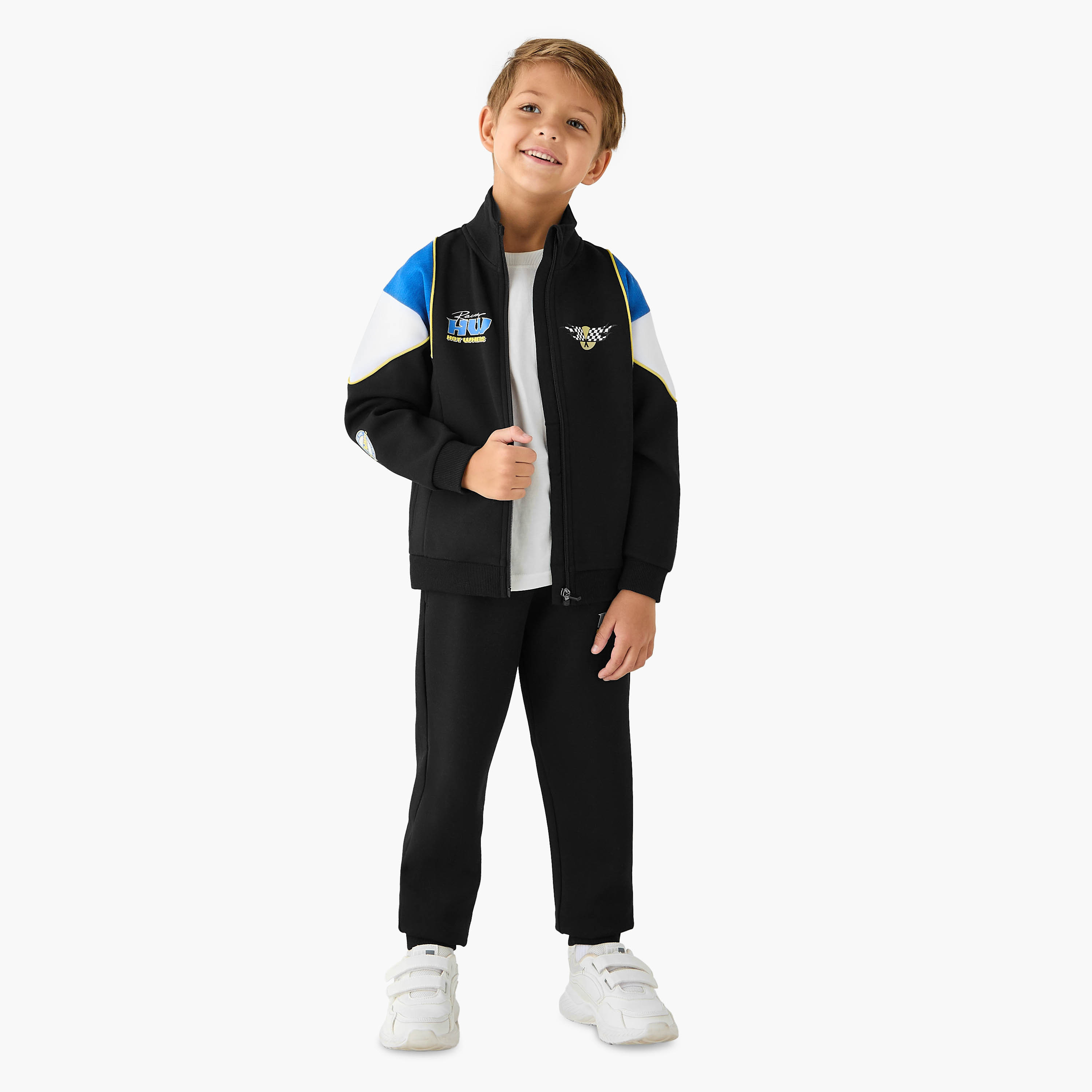 Printed High Neck Sweatshirt and Joggers Set-boys-clothing-setsandcoords-image-1