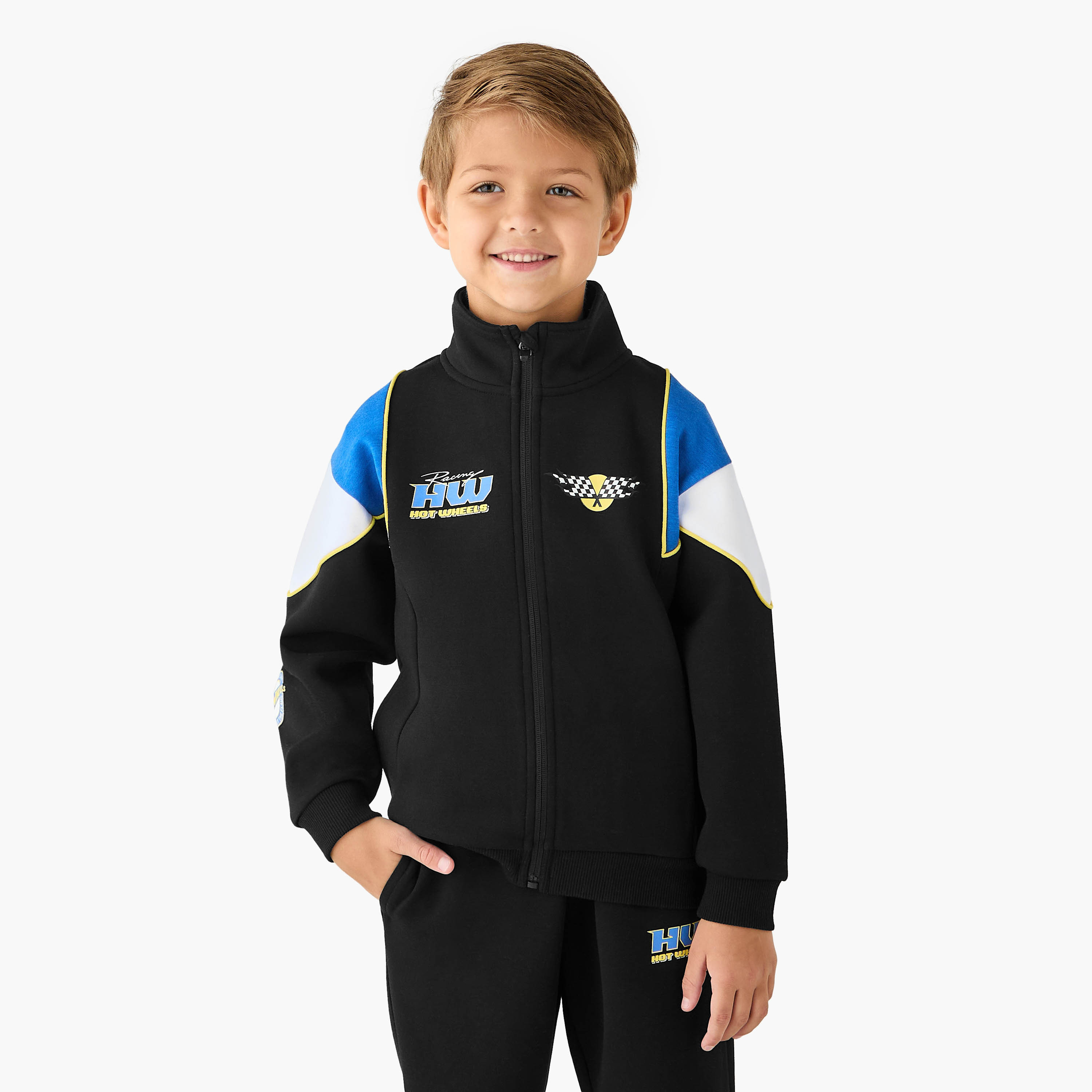 Printed High Neck Sweatshirt and Joggers Set-boys-clothing-setsandcoords-image-2