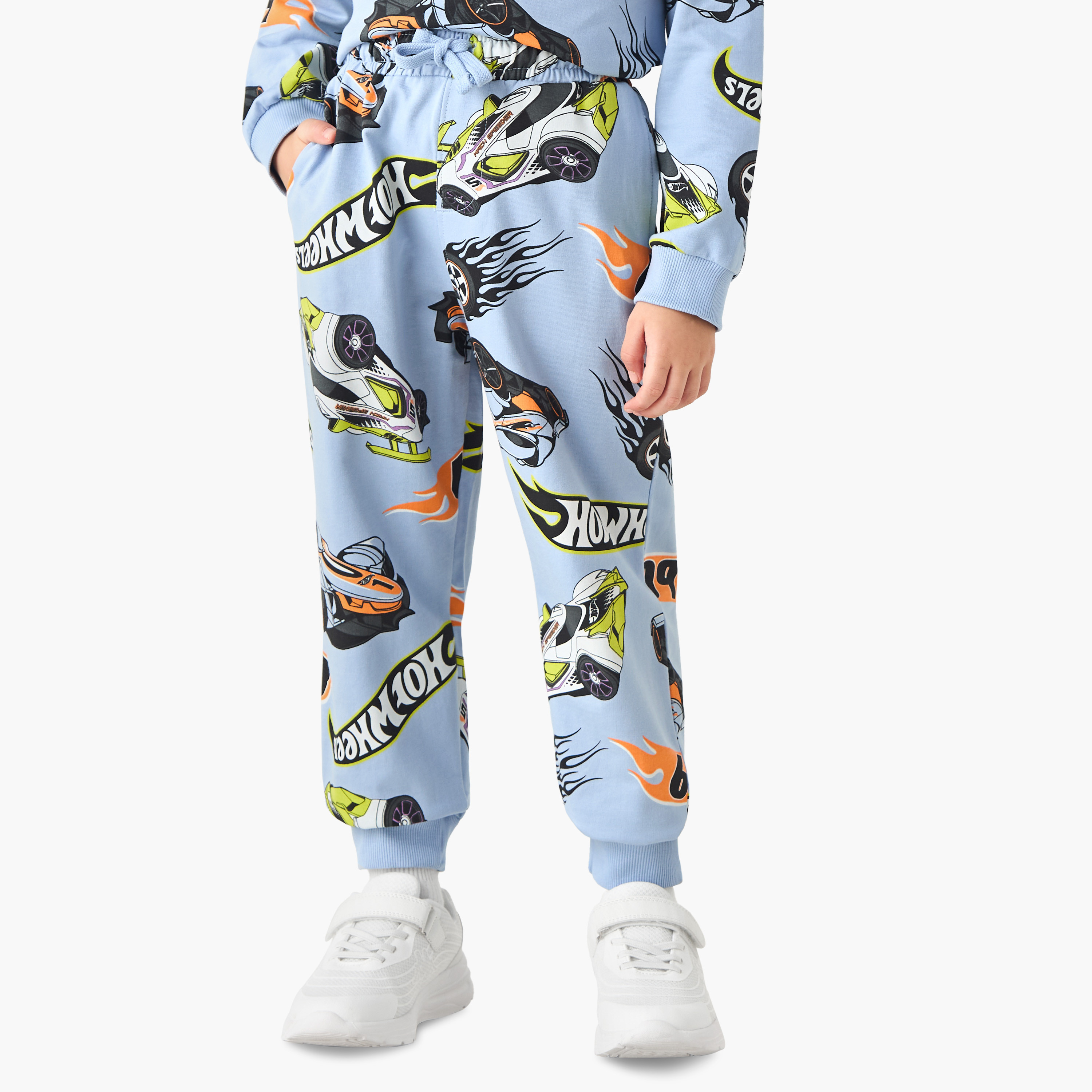 Hot Wheels Print Hoodie and Joggers Set-baby-boys-clothing-winterwear-setsandcoords-image-3