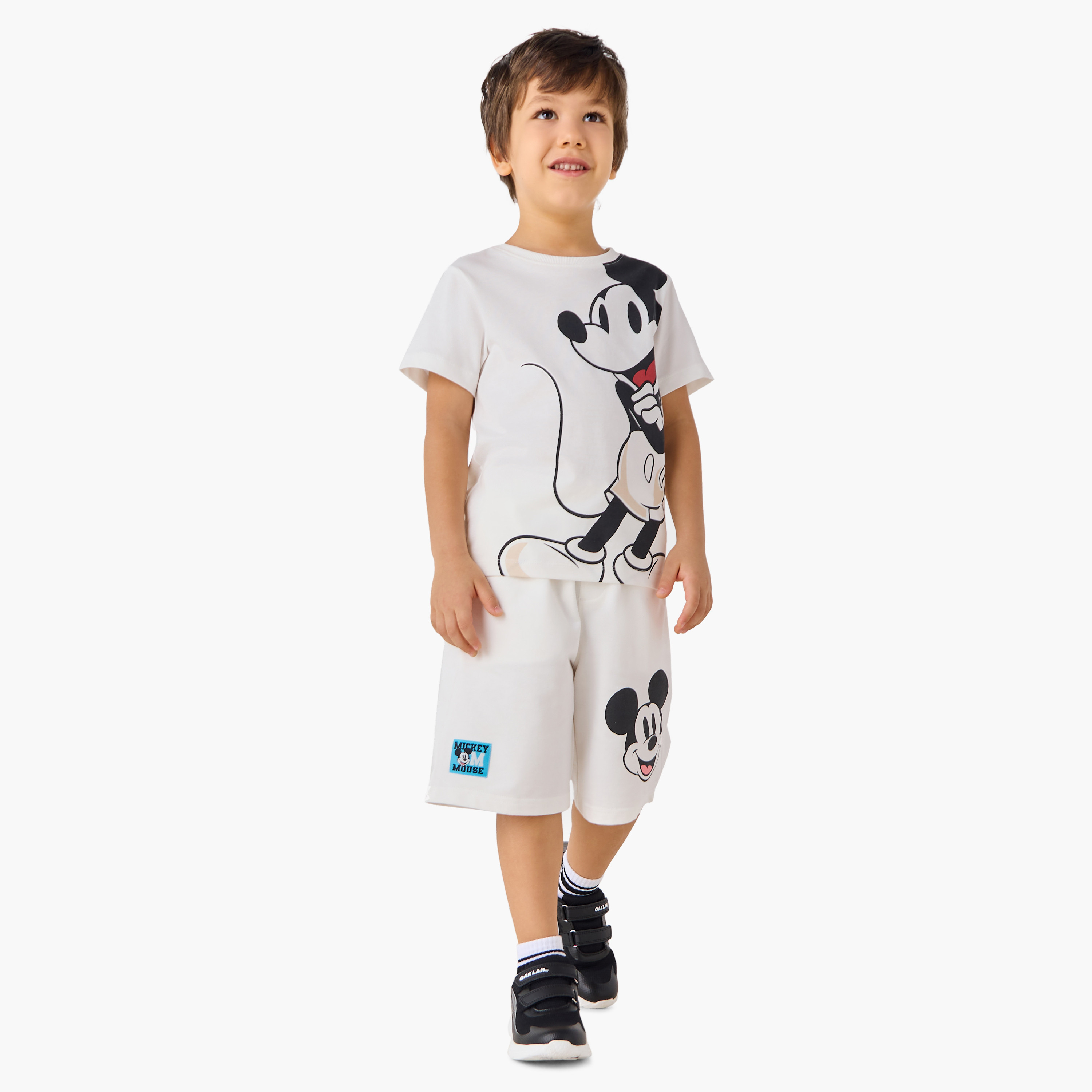Disney Mickey Mouse Print T-shirt with Short Sleeves-boys-clothing-tshirtsandpolos-image-2