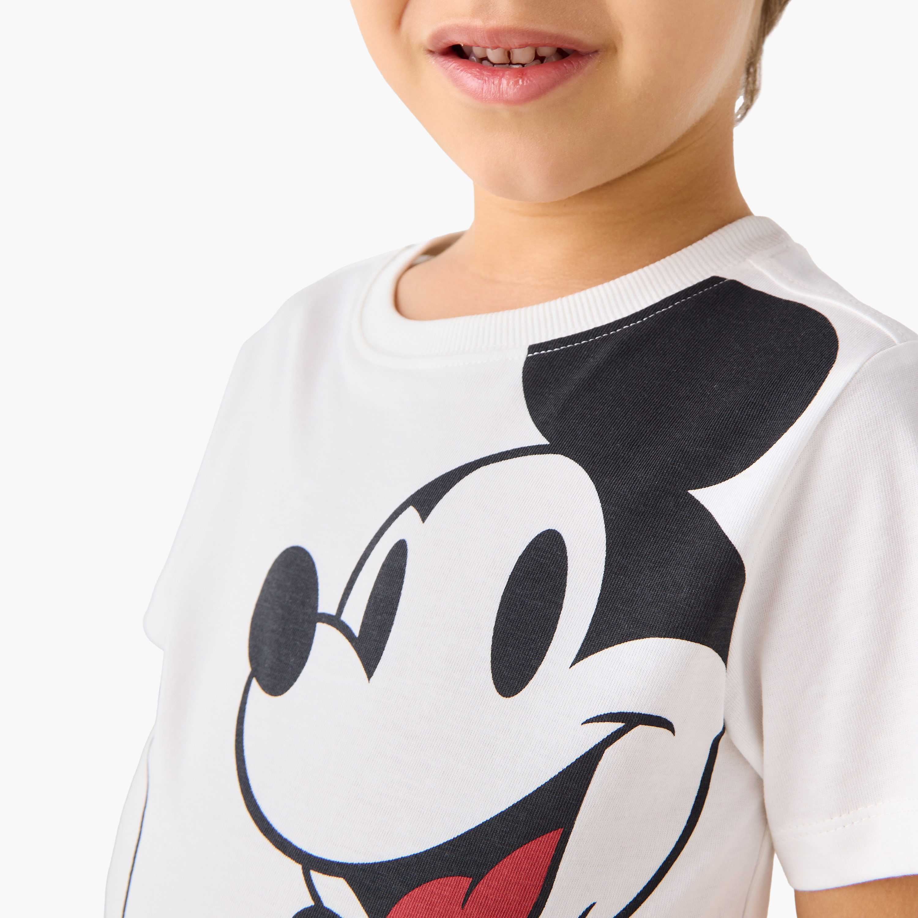 Disney Mickey Mouse Print T-shirt with Short Sleeves-boys-clothing-tshirtsandpolos-image-4