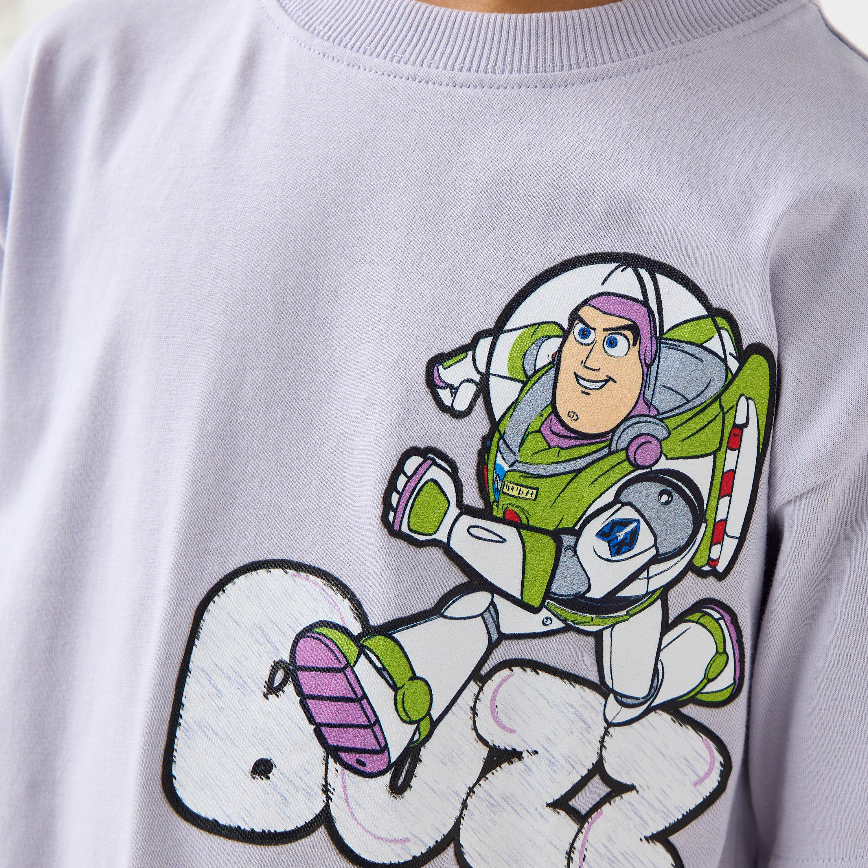 Disney Buzz Lightyear Print T-shirt with Crew Neck-boys-clothing-tshirtsandpolos-image-5