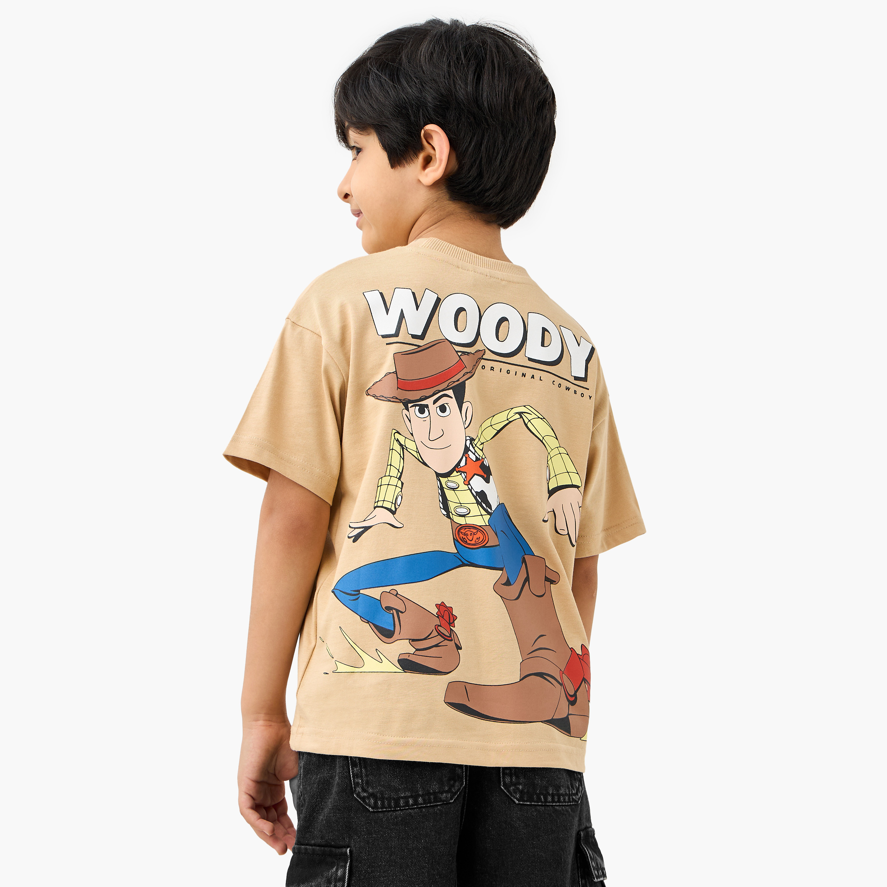 Disney Woody Print T-shirt with Short Sleeves-boys-clothing-tshirtsandpolos-image-1