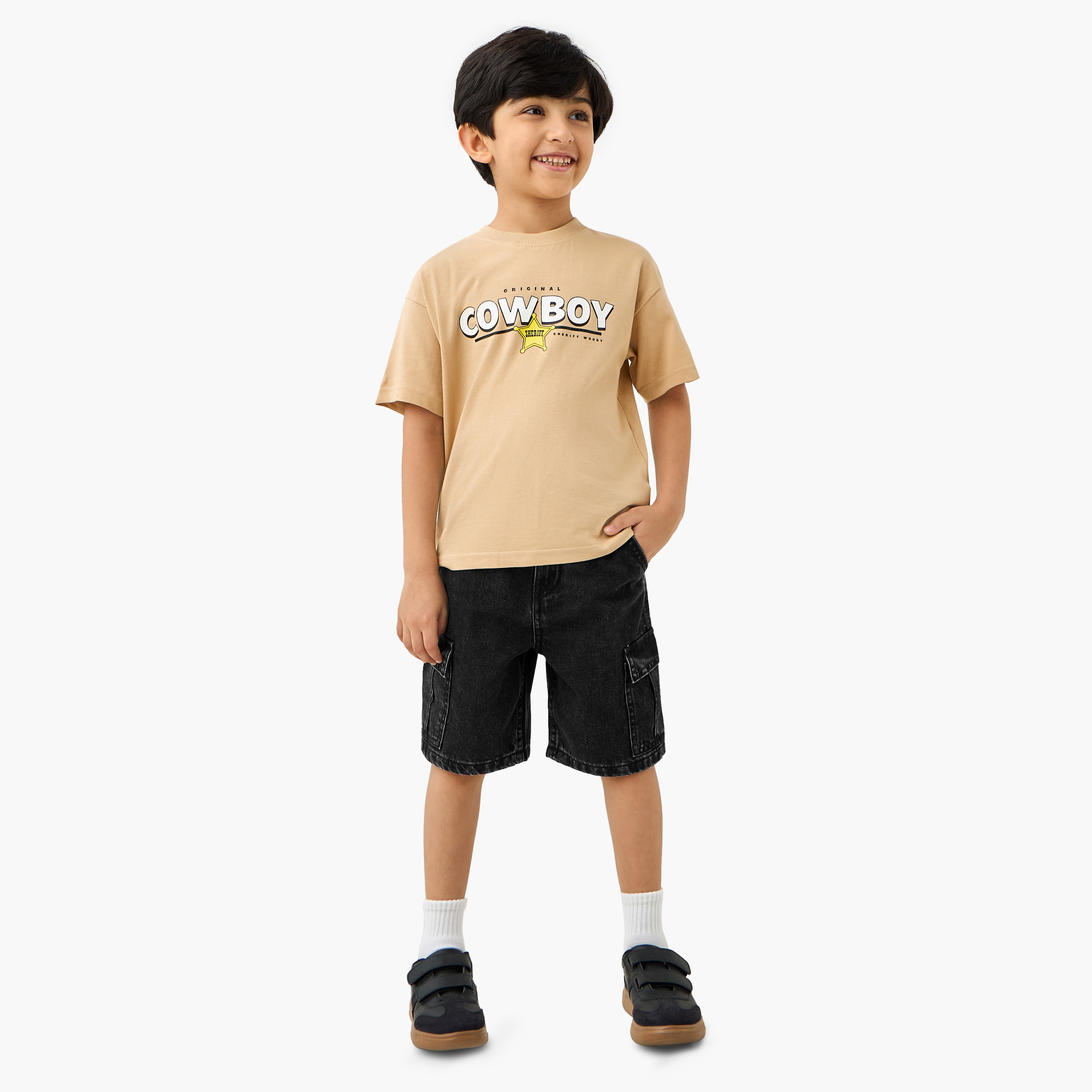 Disney Woody Print T-shirt with Short Sleeves-boys-clothing-tshirtsandpolos-image-2