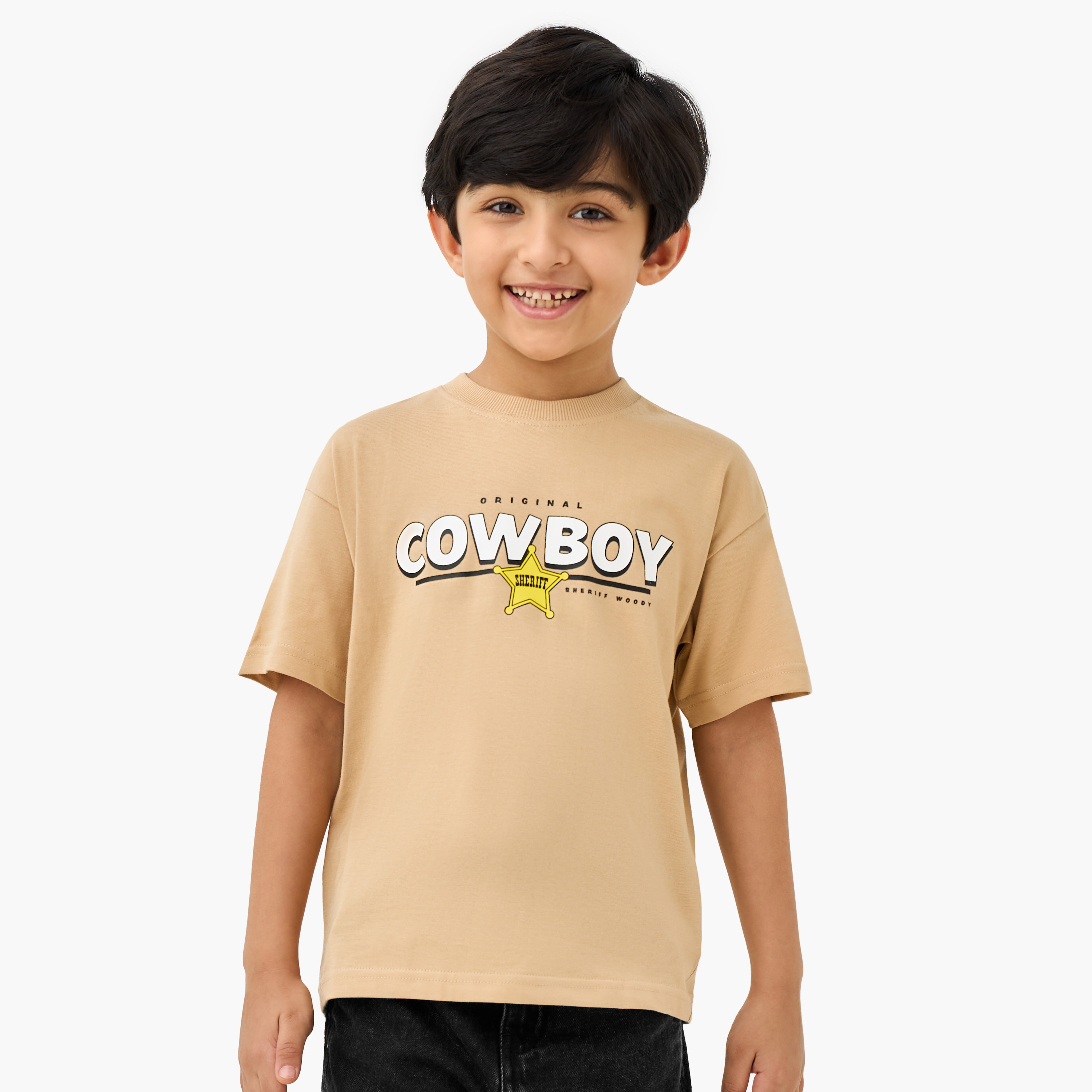 Disney Woody Print T-shirt with Short Sleeves-boys-clothing-tshirtsandpolos-image-3