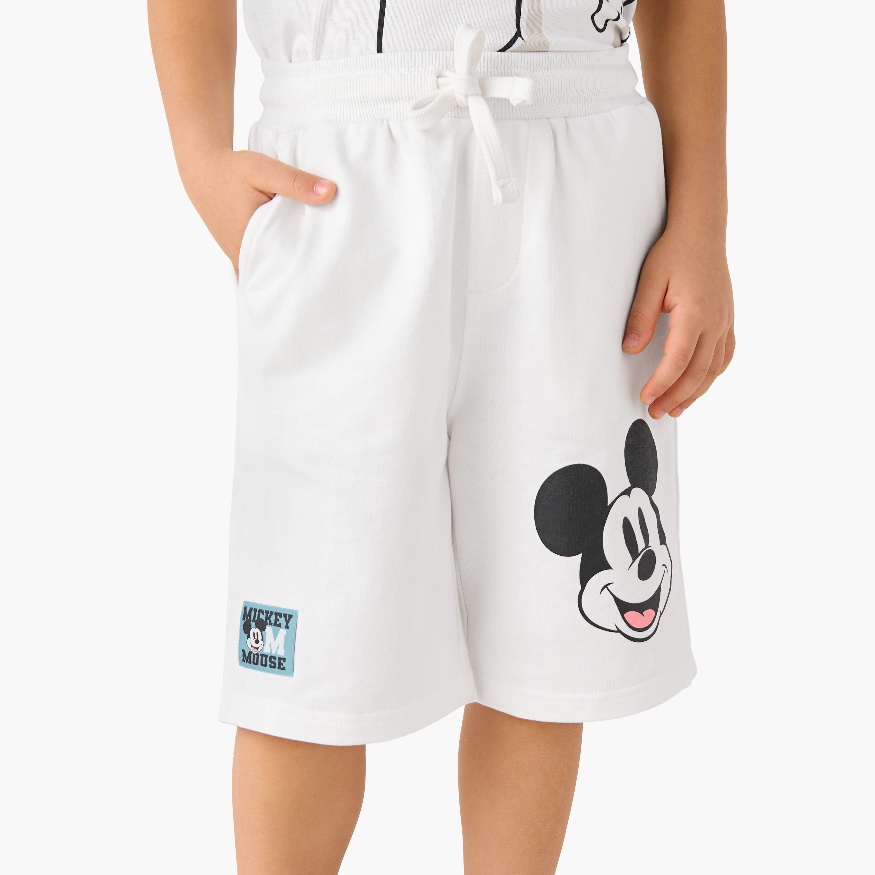 Disney Mickey Mouse Print Shorts with Pockets-boys-clothing-bottoms-shorts-image-1