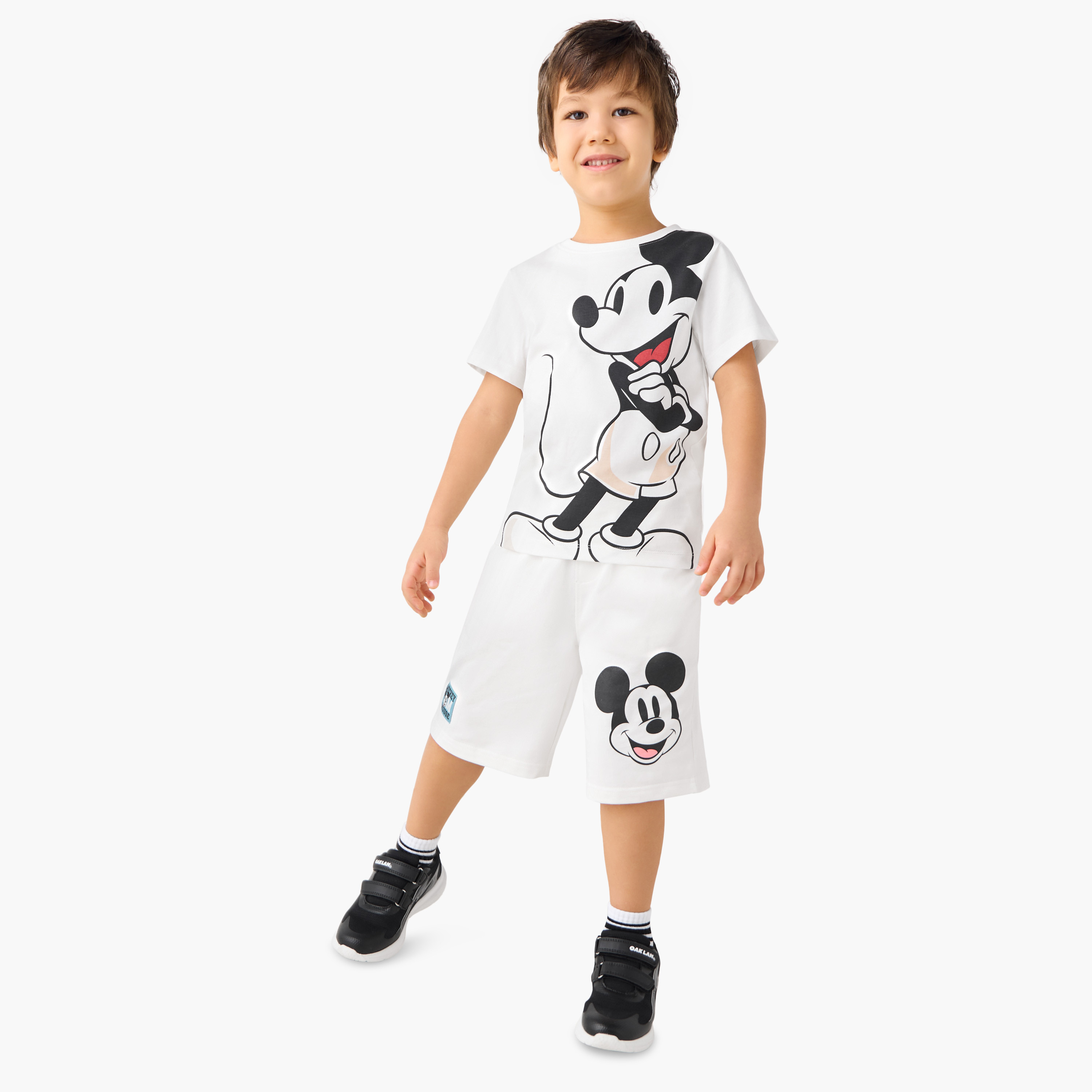 Disney Mickey Mouse Print Shorts with Pockets-boys-clothing-bottoms-shorts-image-2