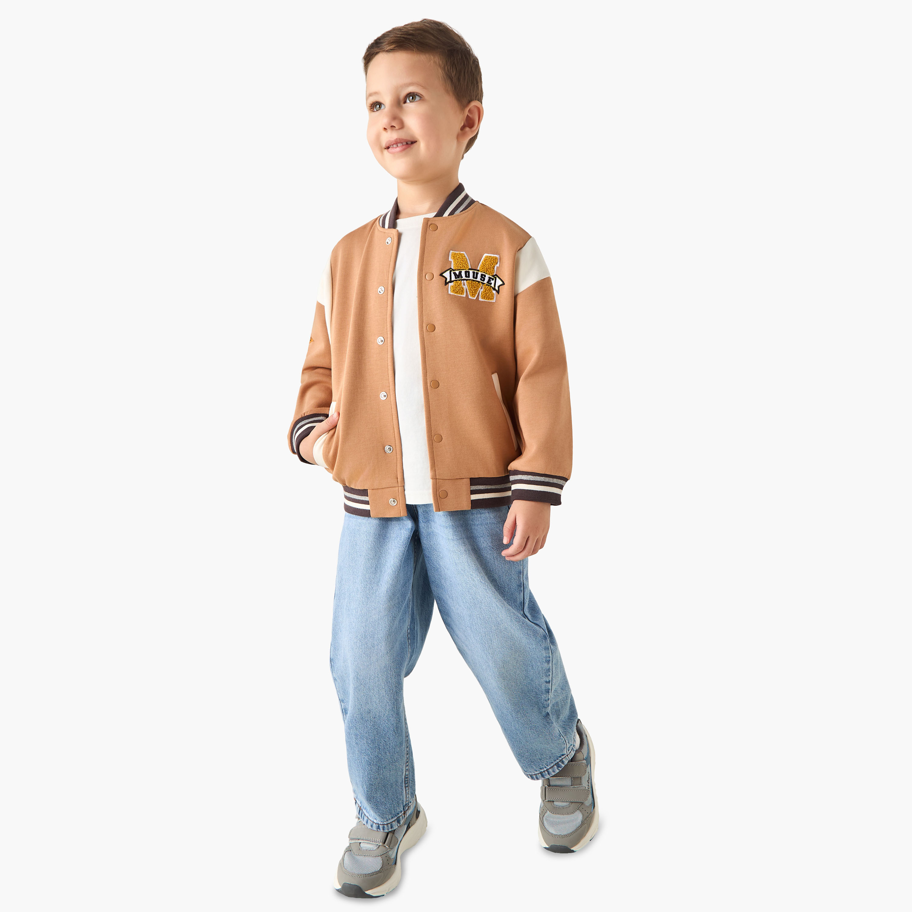 Disney Mickey Mouse Print Bomber Jacket with Pockets-boys-clothing-jacketsandcoats-image-2