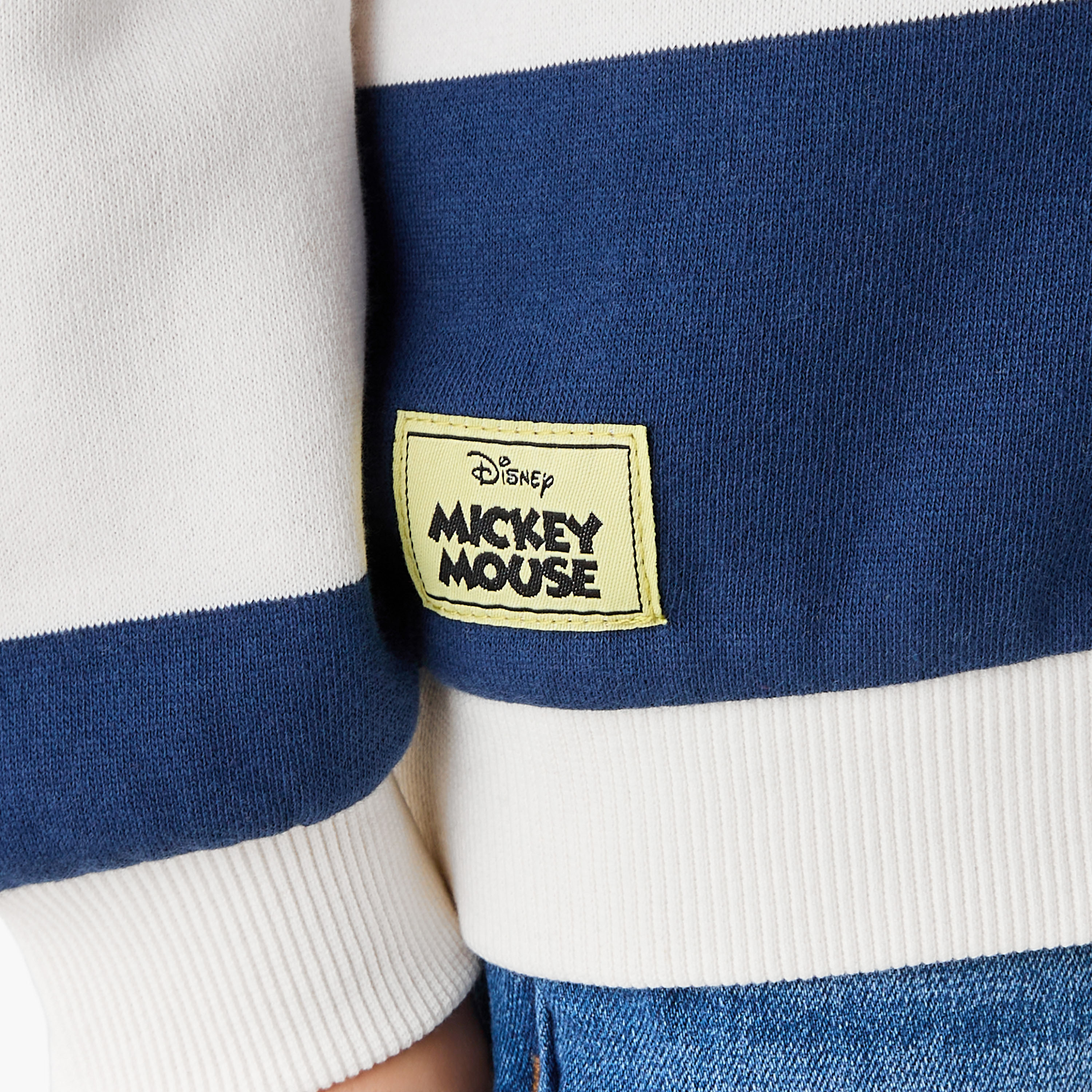 Disney Mickey Mouse Print Polo Sweatshirt with Long Sleeves-boys-clothing-sweatshirts-image-5