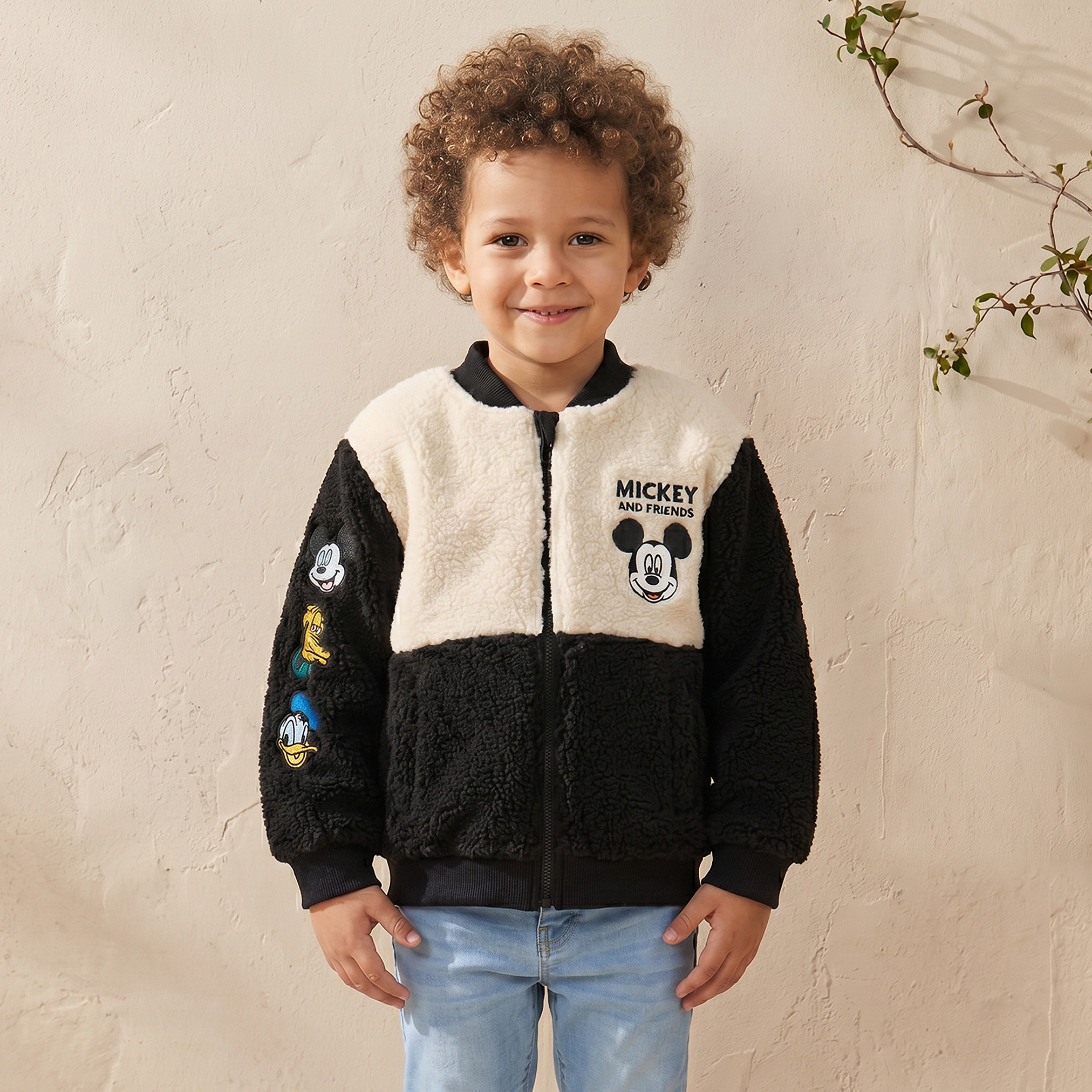 Disney Colourblock Polo Sweater with Long Sleeves-baby-boys-clothing-jumpersandcardigans-image-1